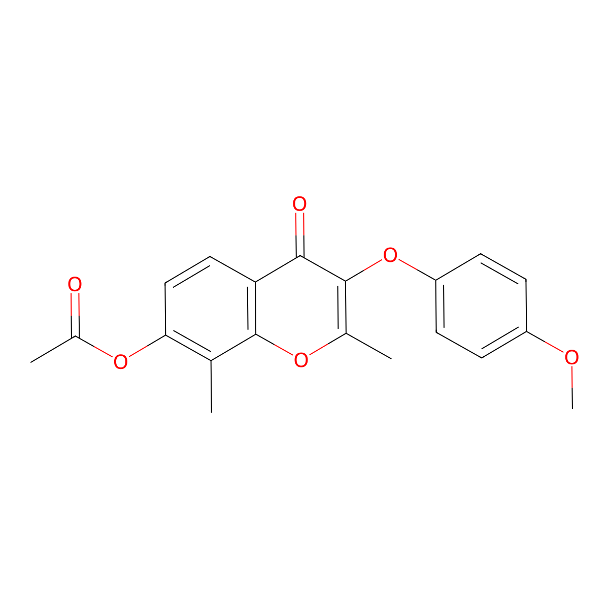 3-(4-methoxyphenoxy)-2,8-dimethyl-4-oxo-4H-chromen-7-yl acetate molecular structure, CAS 326873-05-6