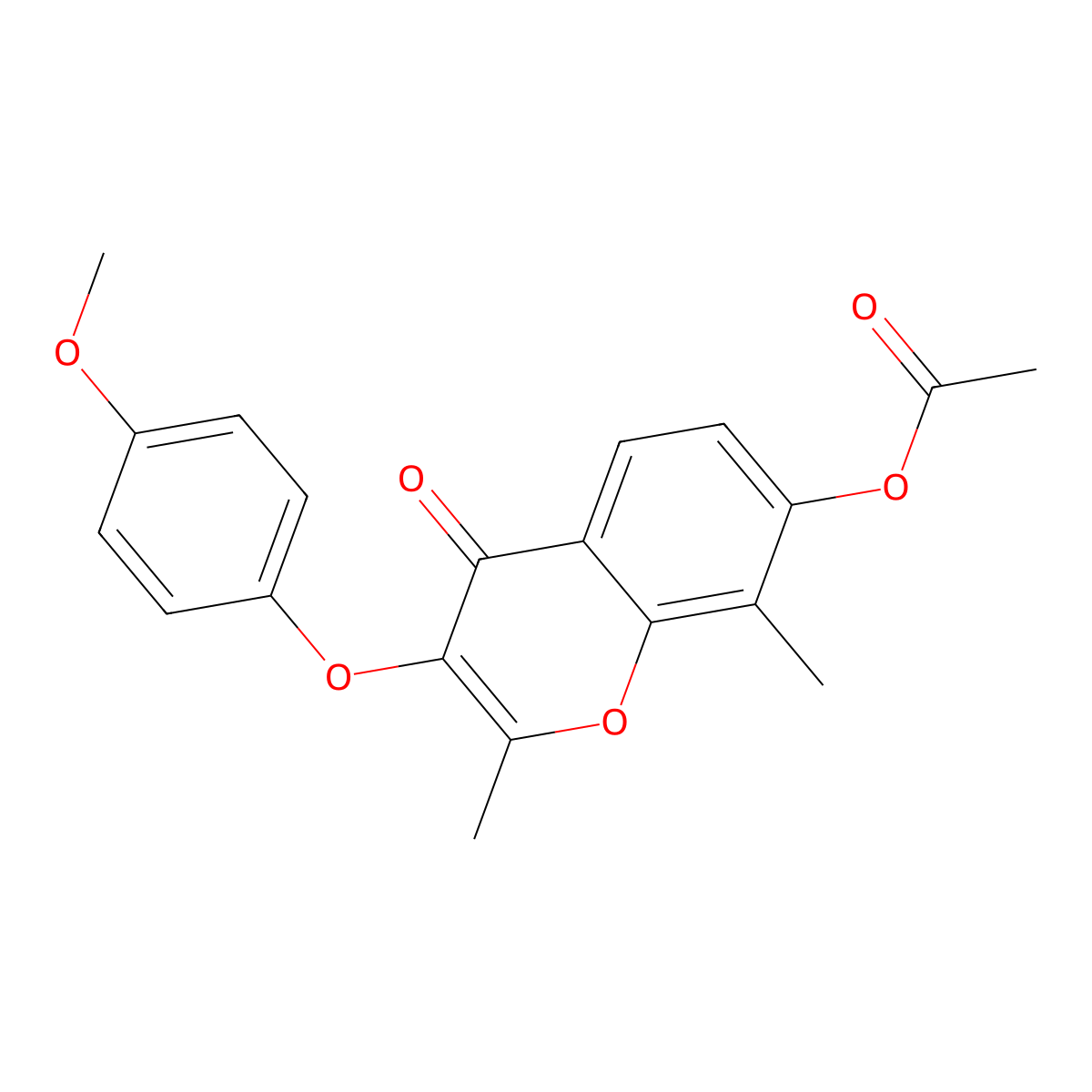3-(4-methoxyphenoxy)-2,8-dimethyl-4-oxo-4H-chromen-7-yl acetate molecular structure, CAS 326873-05-6