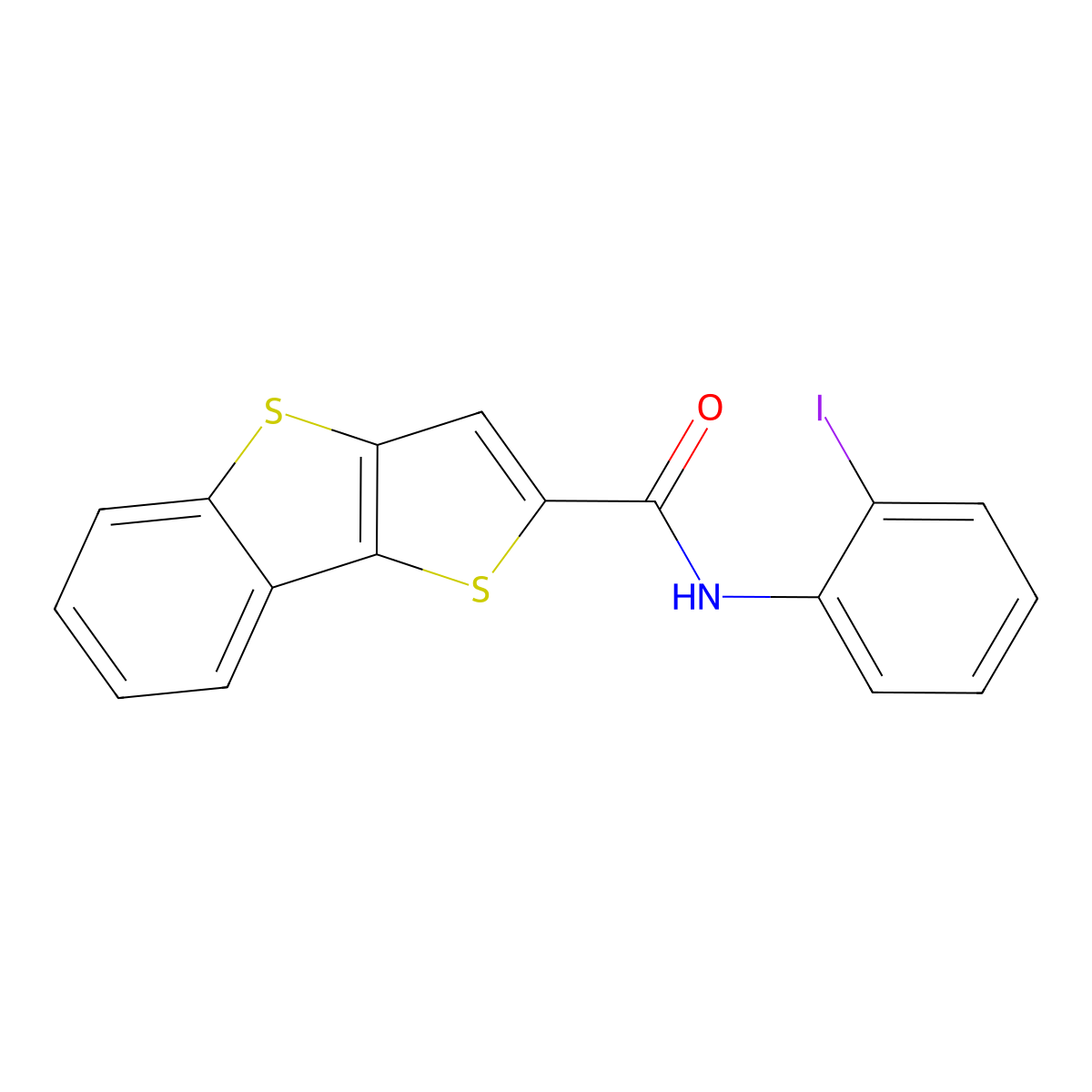 N-(2-iodophenyl)thieno[3,2-b][1]benzothiole-2-carboxamide molecular structure, CAS 326873-61-4