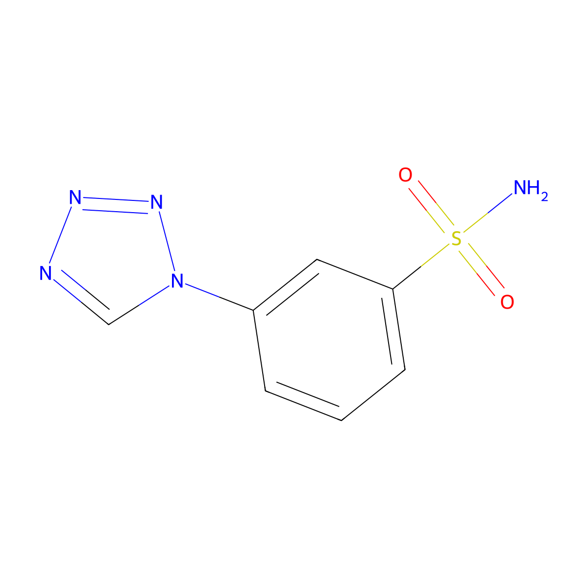 3-(1H-1,2,3,4-tetrazol-1-yl)benzene-1-sulfonamide molecular structure, CAS 326873-69-2