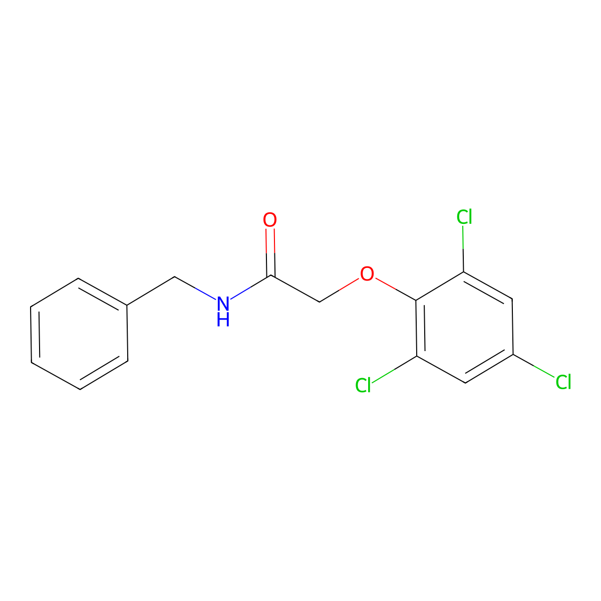 N-Benzyl-2-(2,4,6-trichlorophenoxy)acetamide molecular structure, CAS 326873-85-2
