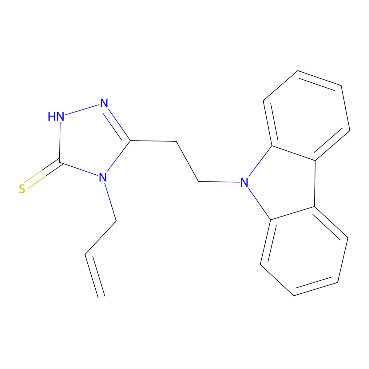 4-Allyl-5-(2-carbazol-9-yl-ethyl)-4H-[1,2,4]triazole-3-thiol molecular structure, CAS 326873-95-4