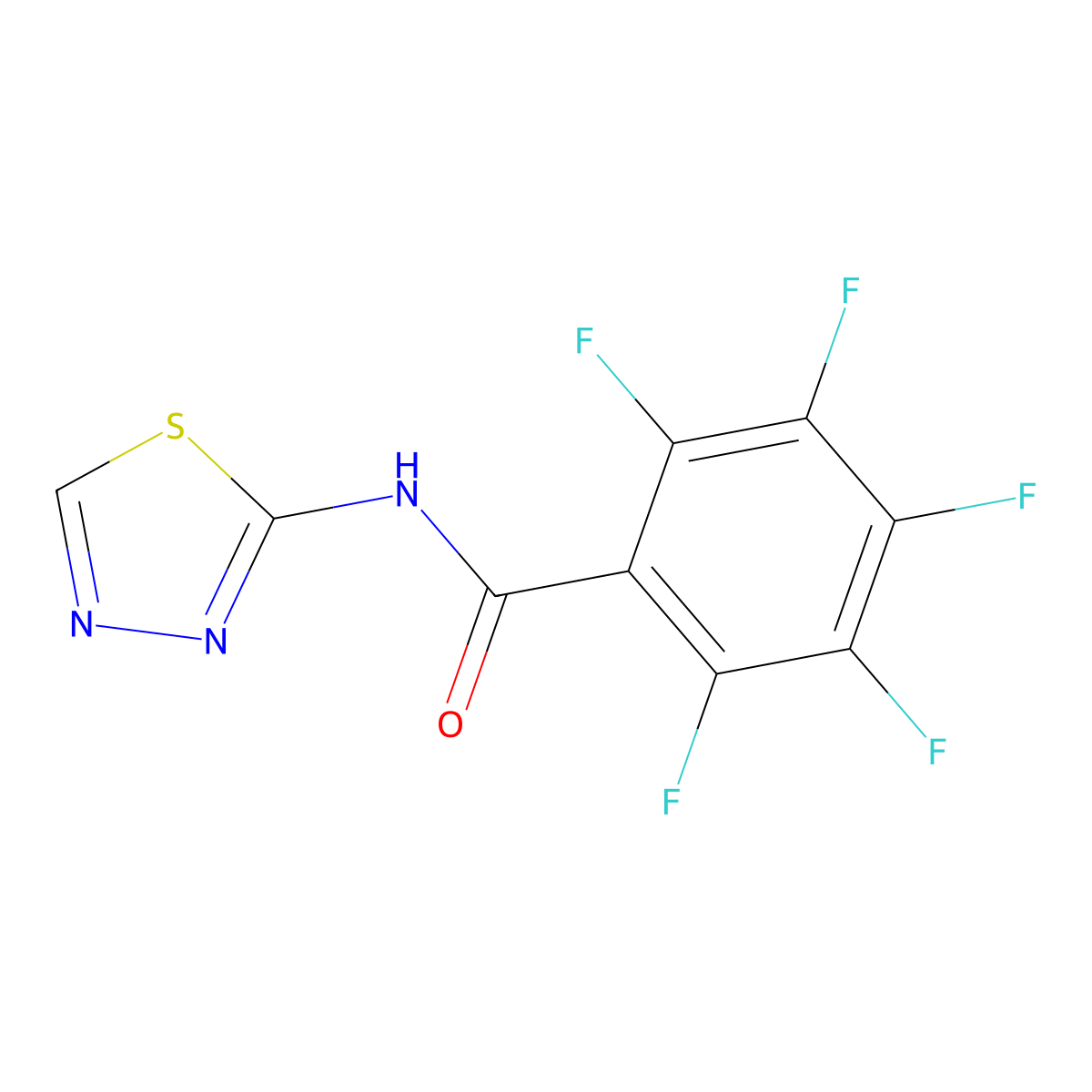 2,3,4,5,6-pentafluoro-N-(1,3,4-thiadiazol-2-yl)benzamide molecular structure, CAS 326874-12-8