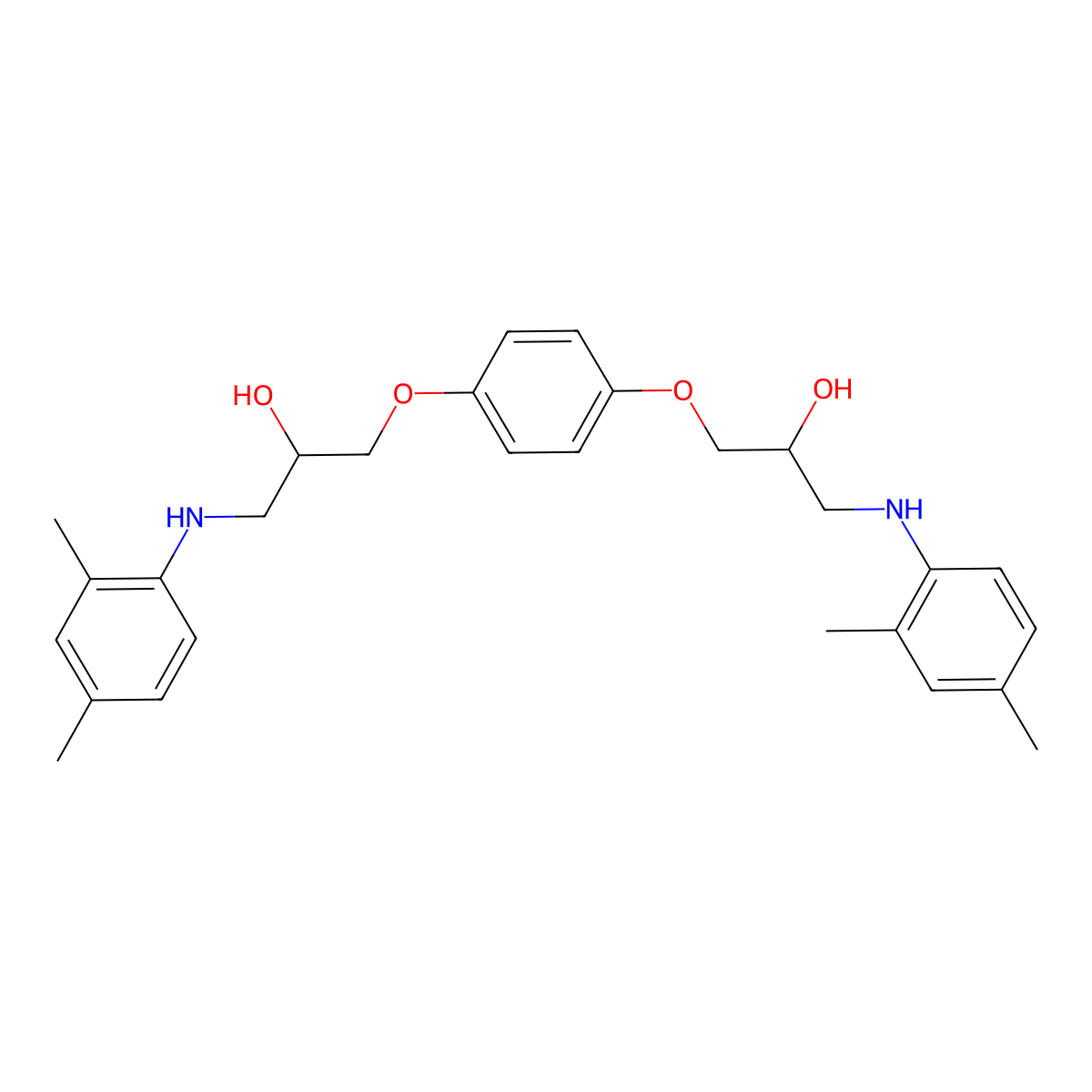 3,3'-(1,4-Phenylenebis(oxy))bis(1-((2,4-dimethylphenyl)amino)propan-2-ol) molecular structure, CAS 326874-13-9