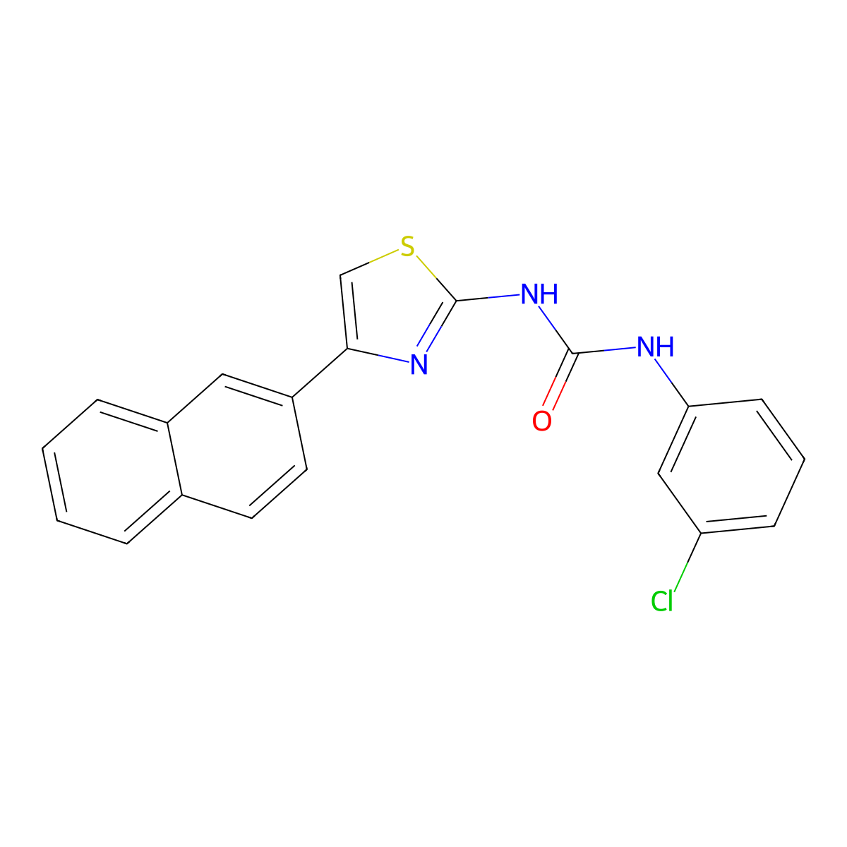 1-(3-Chlorophenyl)-3-(4-(naphthalen-2-yl)thiazol-2-yl)urea molecular structure, CAS 326874-58-2