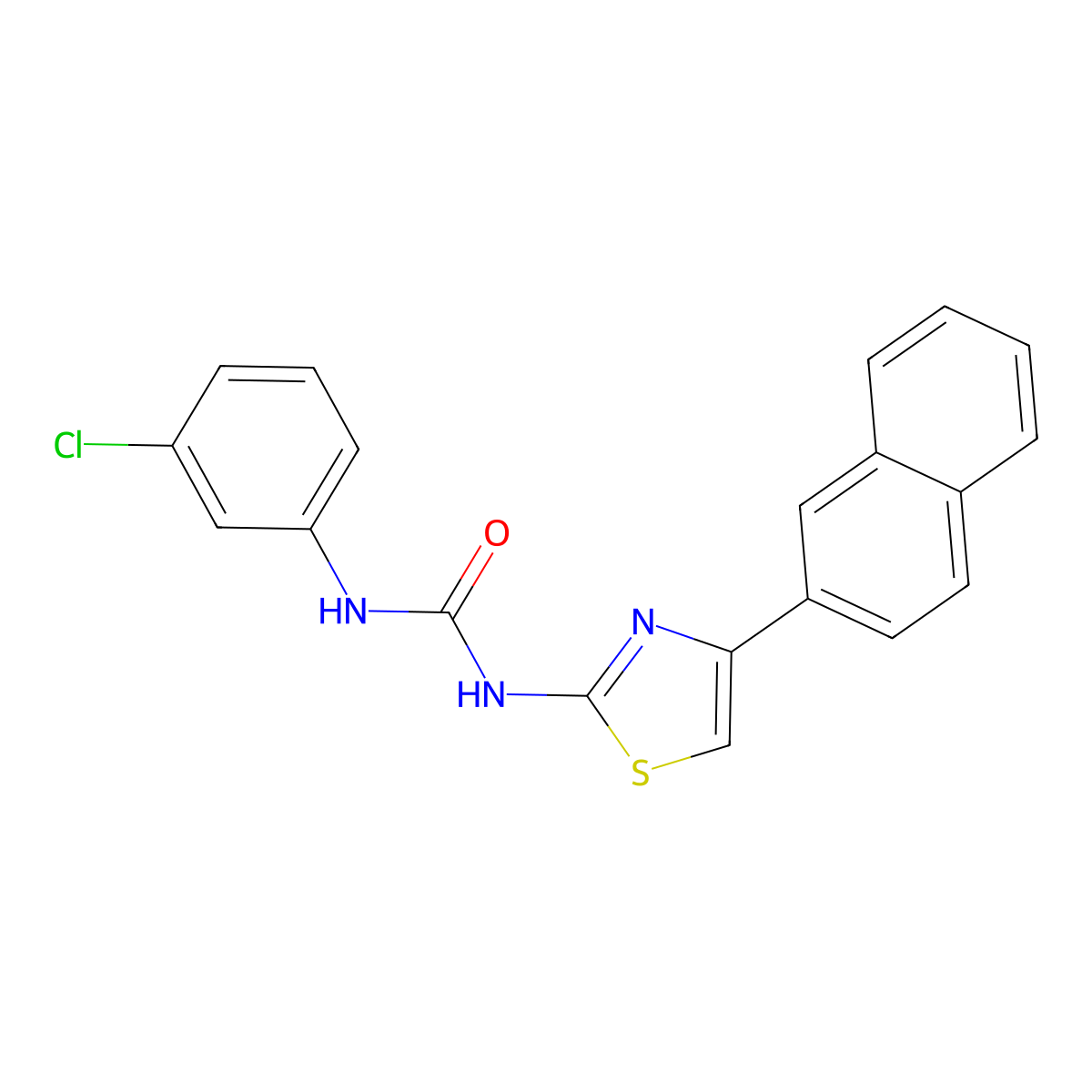 1-(3-Chlorophenyl)-3-(4-(naphthalen-2-yl)thiazol-2-yl)urea molecular structure, CAS 326874-58-2