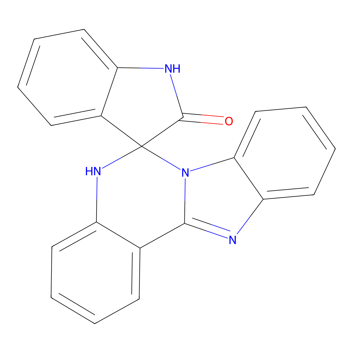 5H-spiro[benzimidazo[1,2-c]quinazoline-6,3'-indol]-2'(1'H)-one molecular structure, CAS 326875-62-1