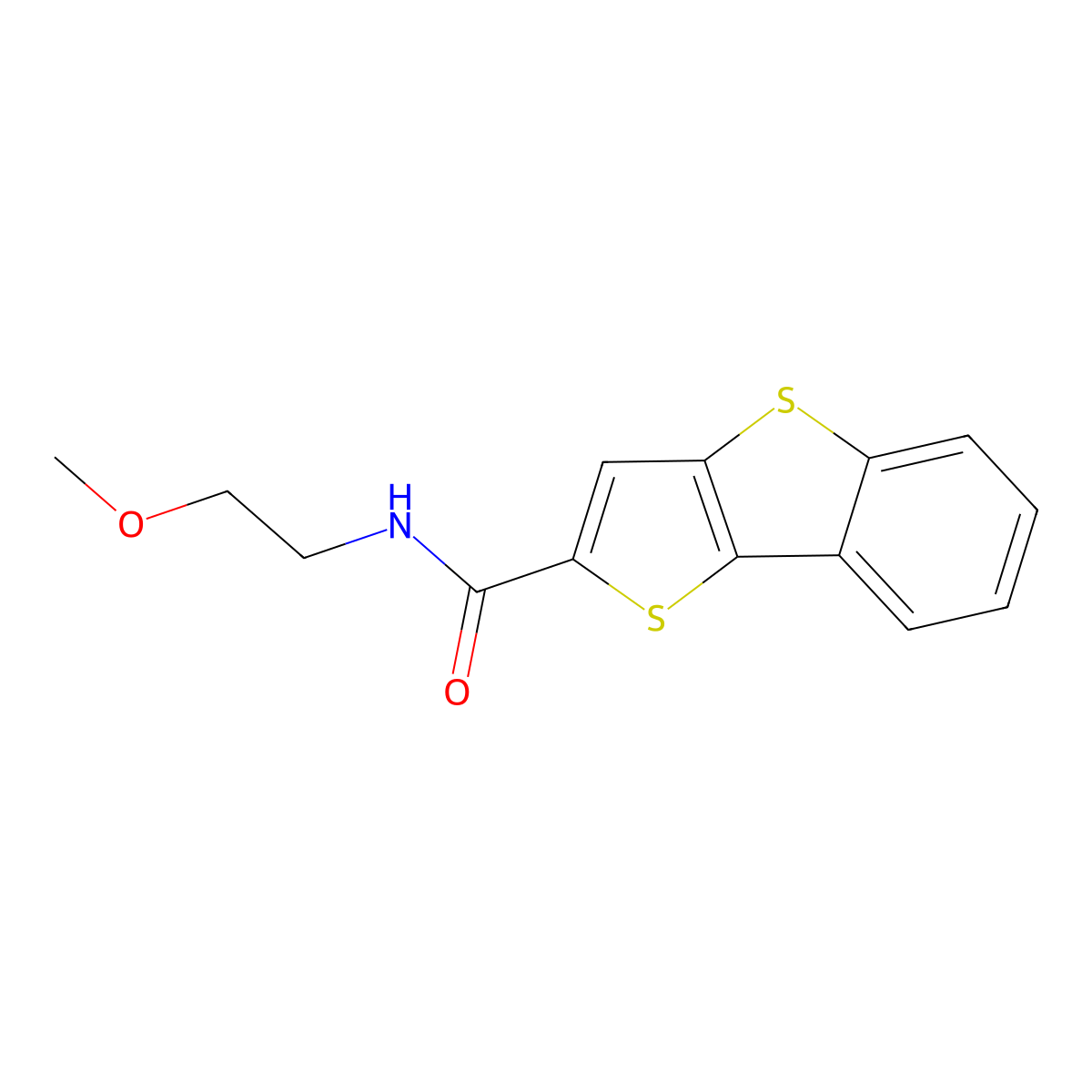 N-(2-methoxyethyl)thieno[3,2-b][1]benzothiole-2-carboxamide molecular structure, CAS 326877-92-3