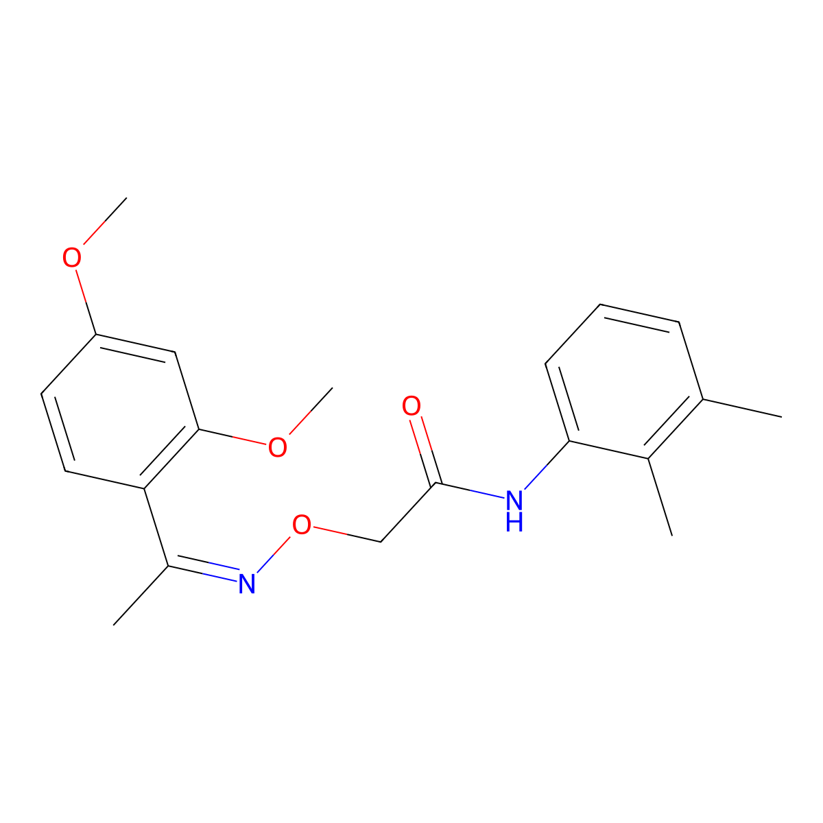 2-[1-(2,4-dimethoxyphenyl)ethylideneamino]oxy-N-(2,3-dimethylphenyl)acetamide molecular structure, CAS 326878-38-0
