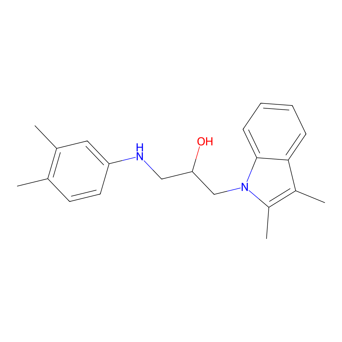 1-(2,3-dimethyl-1H-indol-1-yl)-3-[(3,4-dimethylphenyl)amino]propan-2-ol molecular structure, CAS 326881-51-0