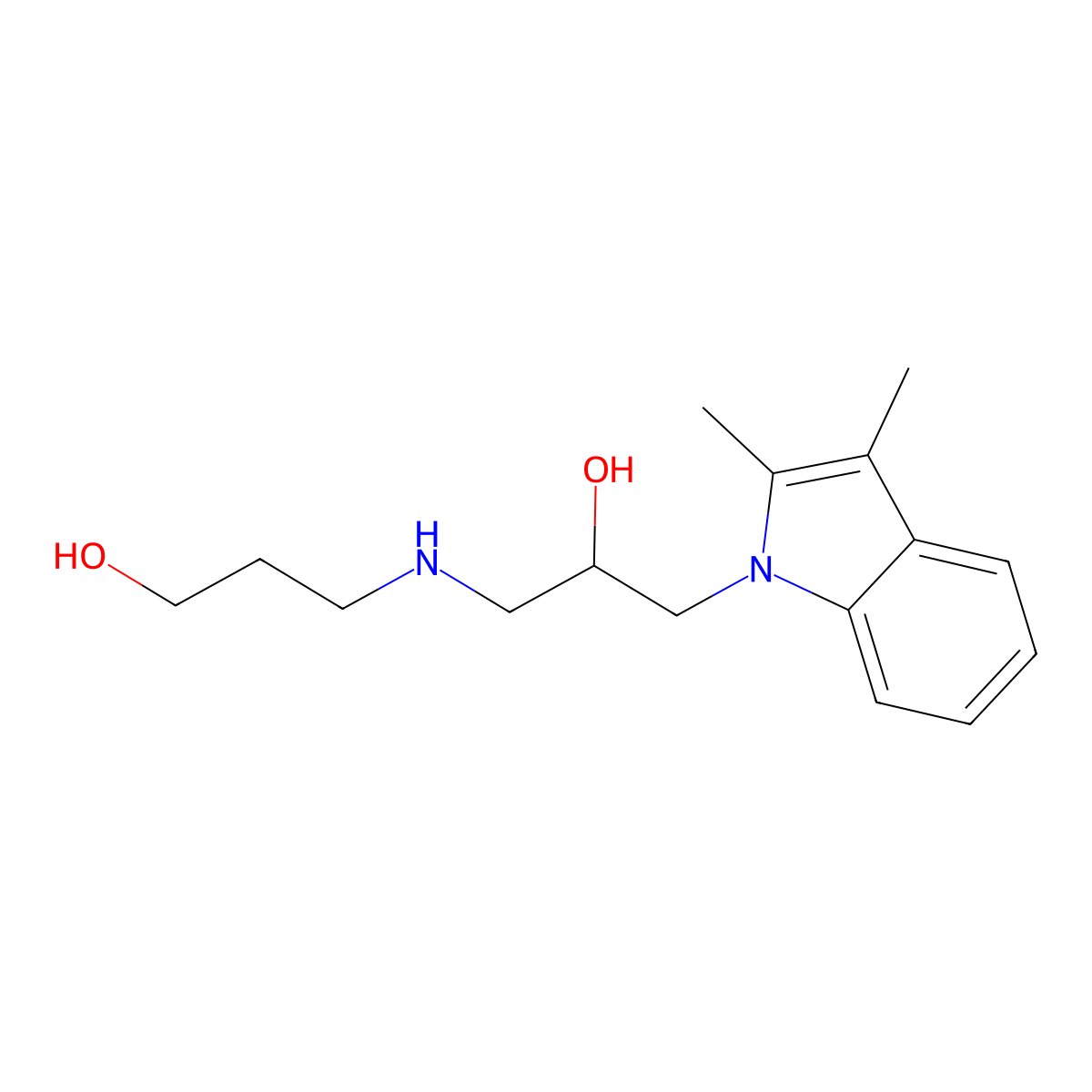 3-((3-(2,3-Dimethyl-1H-indol-1-yl)-2-hydroxypropyl)amino)propan-1-ol molecular structure, CAS 326881-62-3