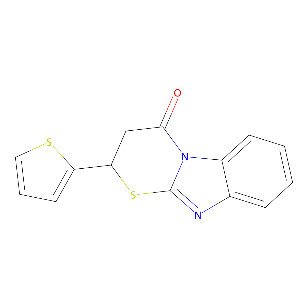 2-(2-thienyl)-2,3-dihydro-4H-[1,3]thiazino[3,2-a]benzimidazol-4-one molecular structure, CAS 326881-72-5
