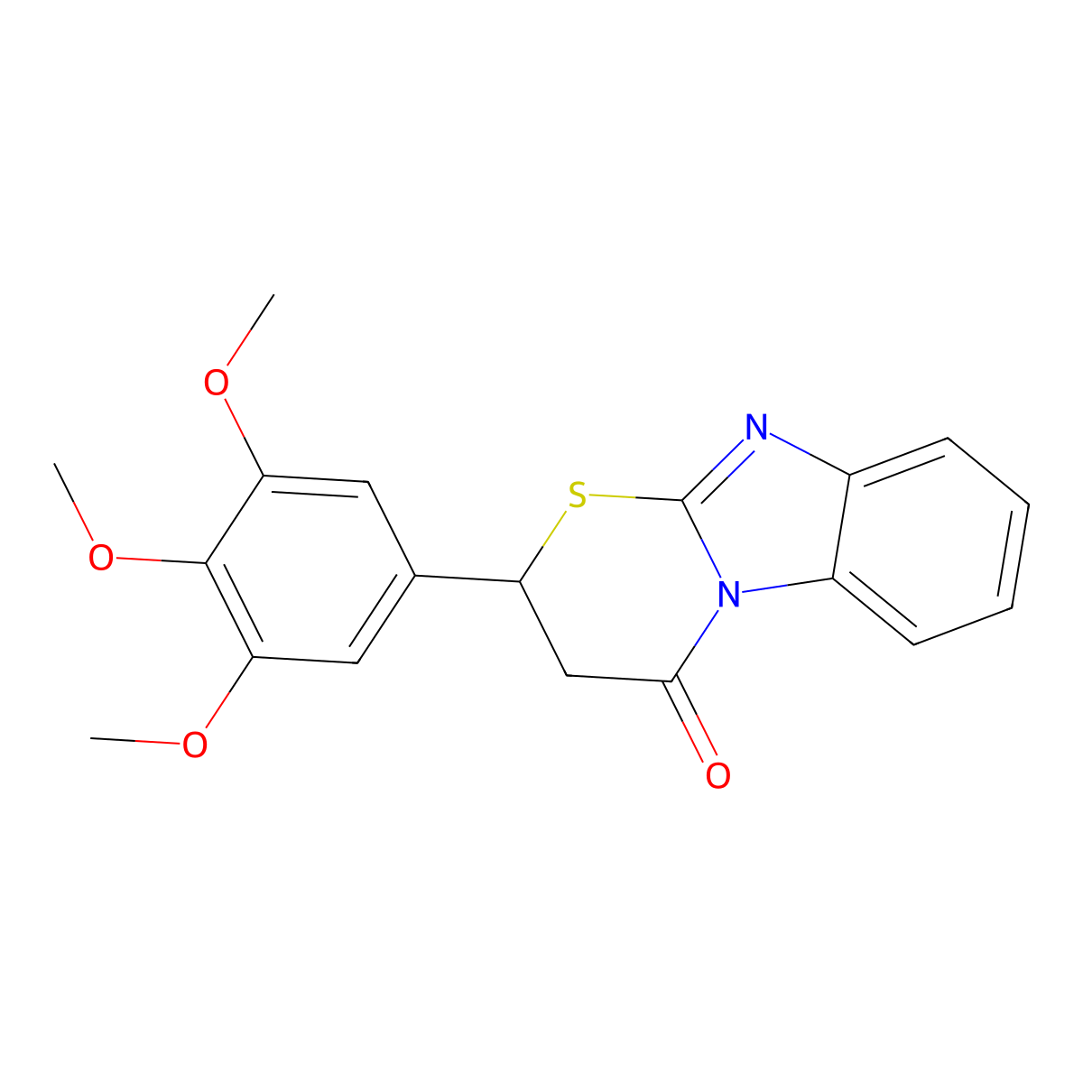 2-(3,4,5-Trimethoxyphenyl)-2H-[1,3]thiazino[3,2-a]benzoimidazole-4(3H)-one molecular structure, CAS 326881-76-9