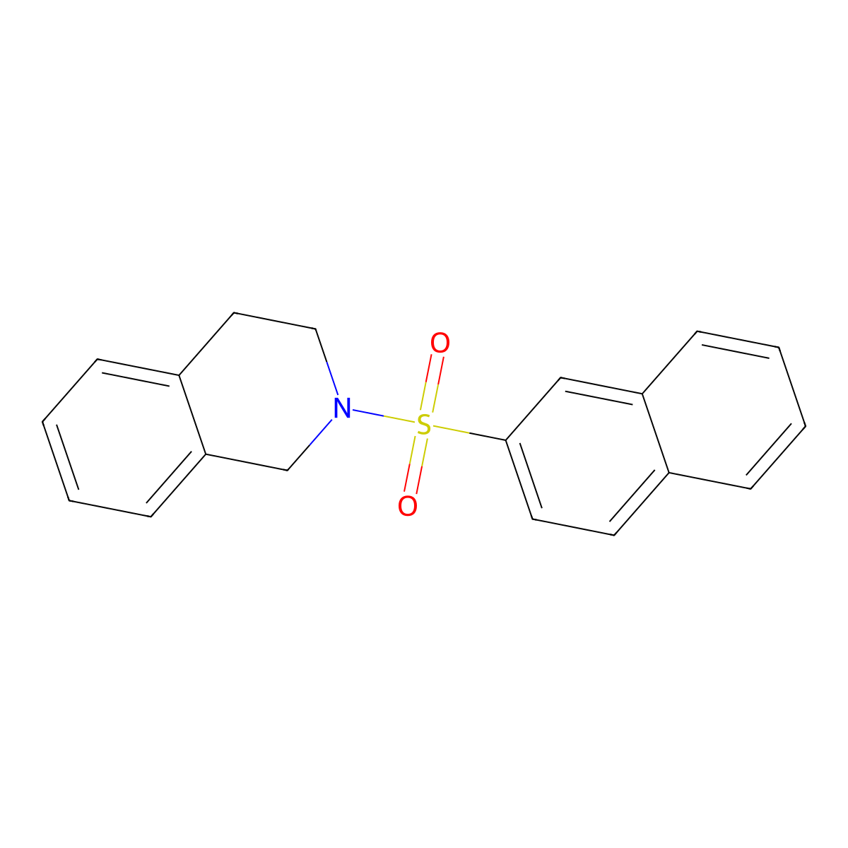 2-naphthalen-2-ylsulfonyl-3,4-dihydro-1H-isoquinoline molecular structure, CAS 326881-77-0