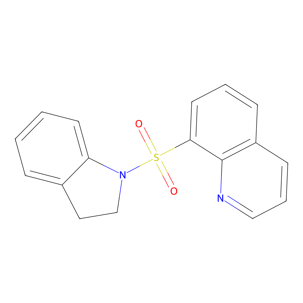 8-(2,3-dihydro-1H-indol-1-ylsulfonyl)quinoline molecular structure, CAS 326881-83-8