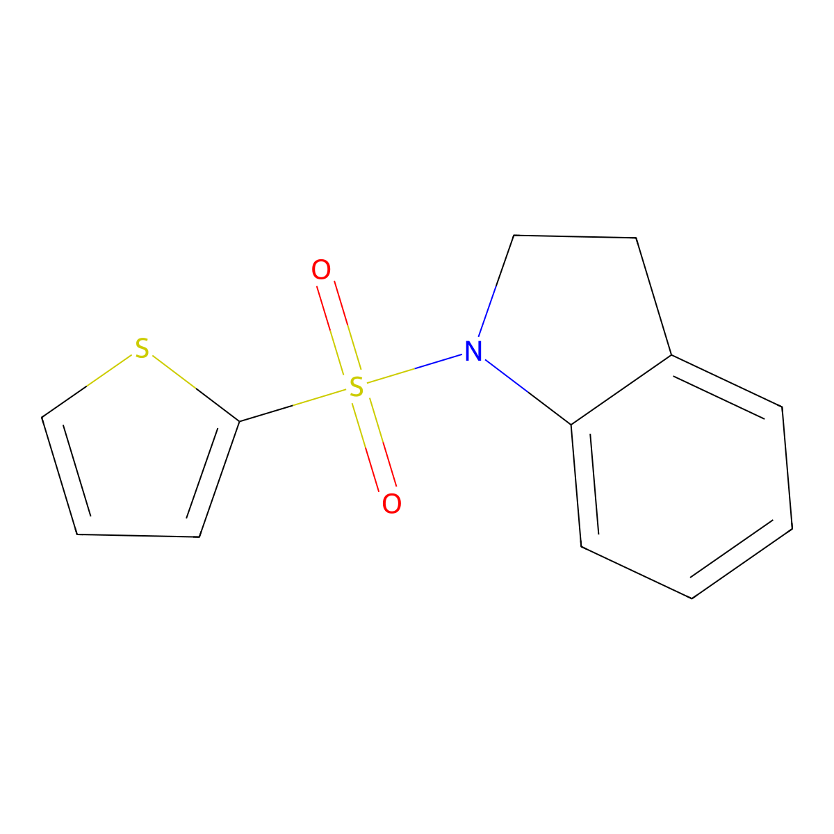 1-(Thiophene-2-sulfonyl)-2,3-dihydro-1H-indole molecular structure, CAS 326881-87-2
