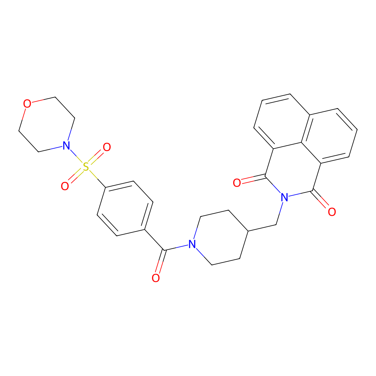 2-((1-(4-(4-Morpholinylsulfonyl)benzoyl)-4-piperidinyl)methyl)-1H-benz(de)isoquinoline-1,3(2H)-dione molecular structure, CAS 326881-88-3