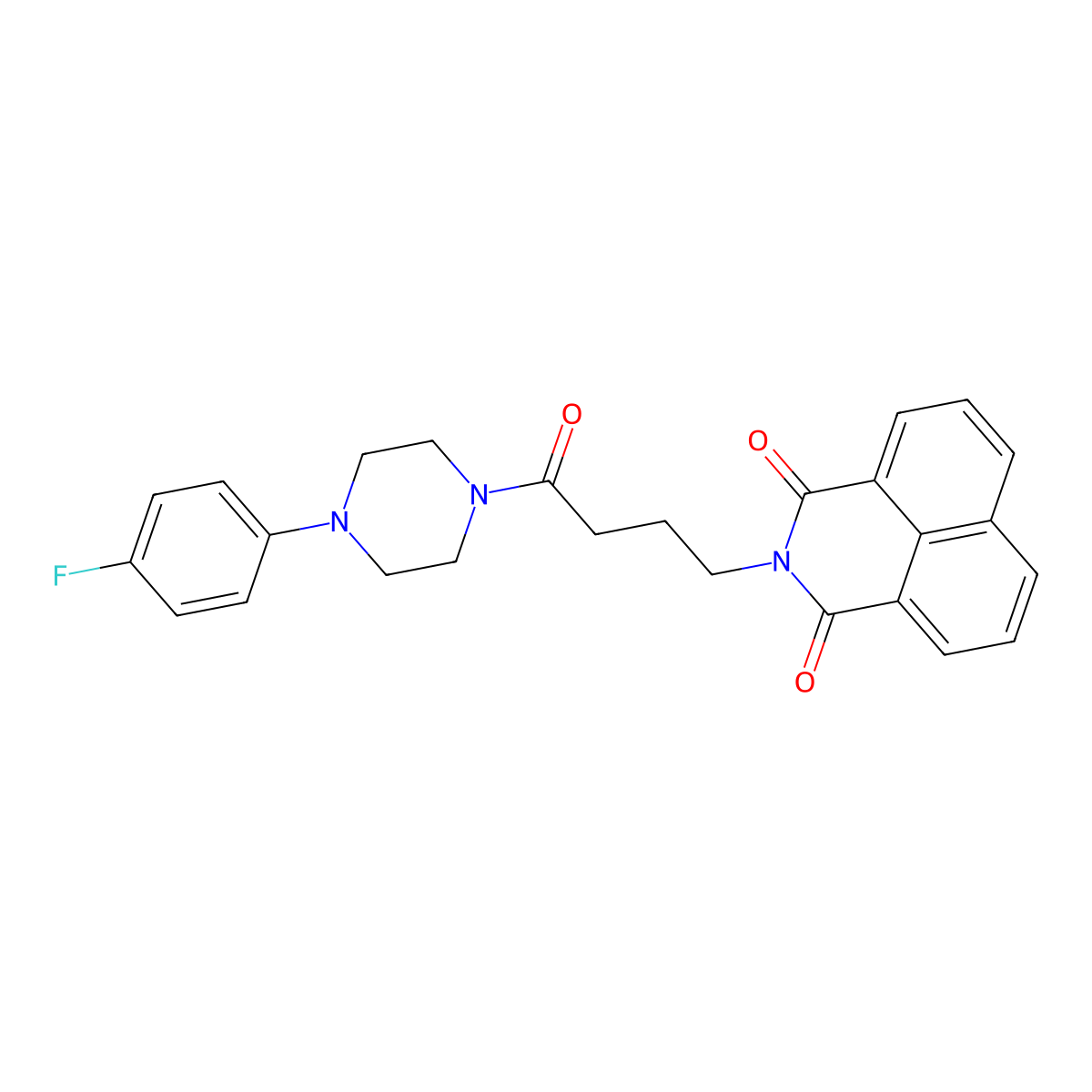 2-(4-(4-(4-fluorophenyl)piperazin-1-yl)-4-oxobutyl)-1H-benzo[de]isoquinoline-1,3(2H)-dione molecular structure, CAS 326881-90-7