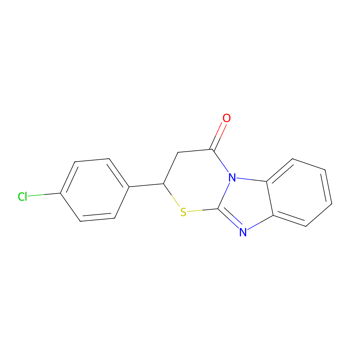 2-(4-Chlorophenyl)-2H-[1,3]thiazino[3,2-a]benzoimidazole-4(3H)-one molecular structure, CAS 326881-95-2
