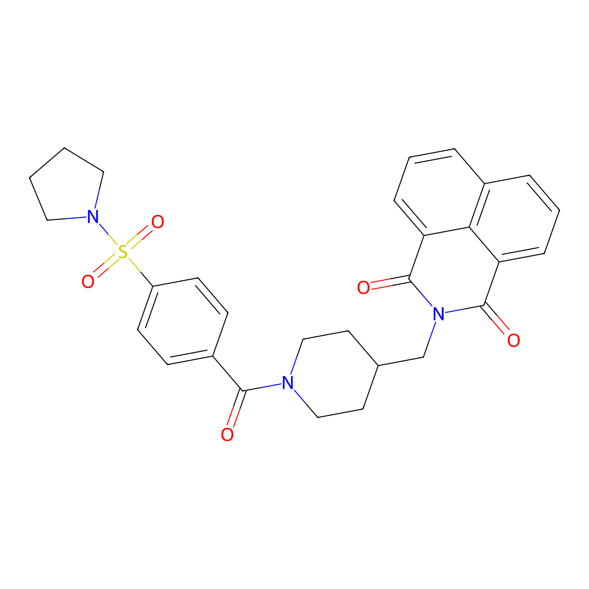 2-[[1-(4-Pyrrolidin-1-ylsulfonylbenzoyl)piperidin-4-yl]methyl]benzo[de]isoquinoline-1,3-dione molecular structure, CAS 326882-05-7