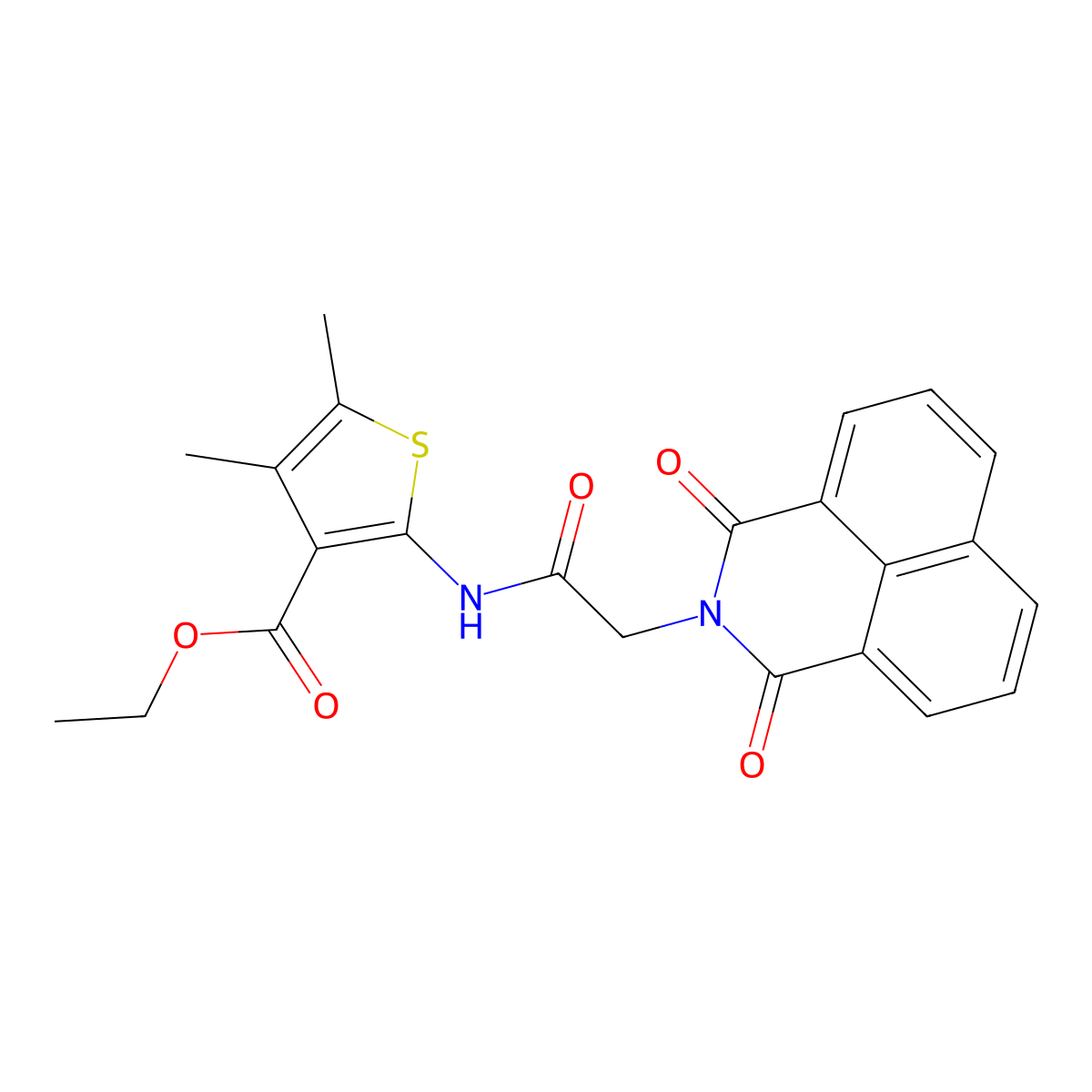 Ethyl 2-[[2-(1,3-dioxobenzo[de]isoquinolin-2-yl)acetyl]amino]-4,5-dimethylthiophene-3-carboxylate molecular structure, CAS 326882-08-0