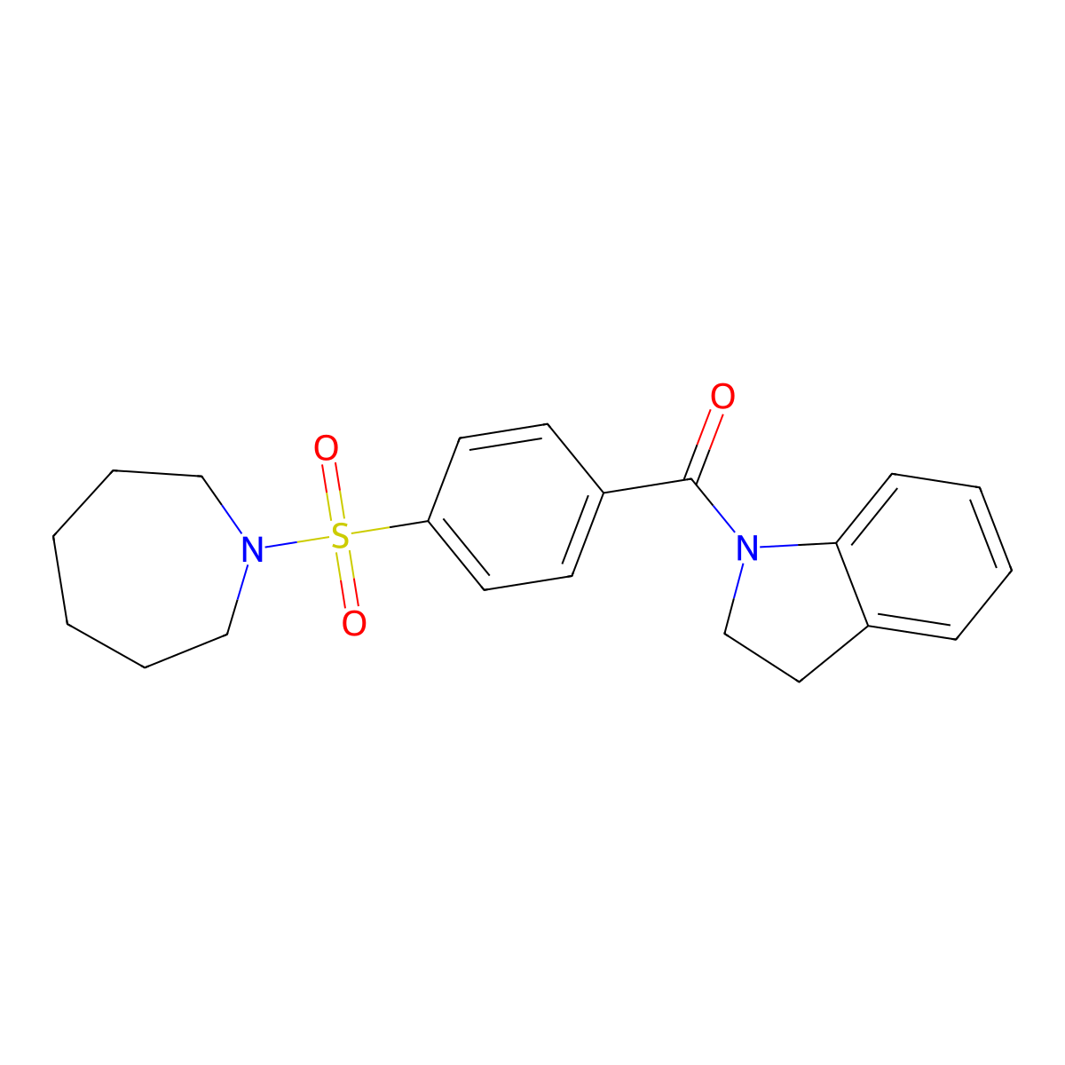 [4-(Azepane-1-sulfonyl)-phenyl]-(2,3-dihydro-indol-1-yl)-methanone molecular structure, CAS 326882-09-1