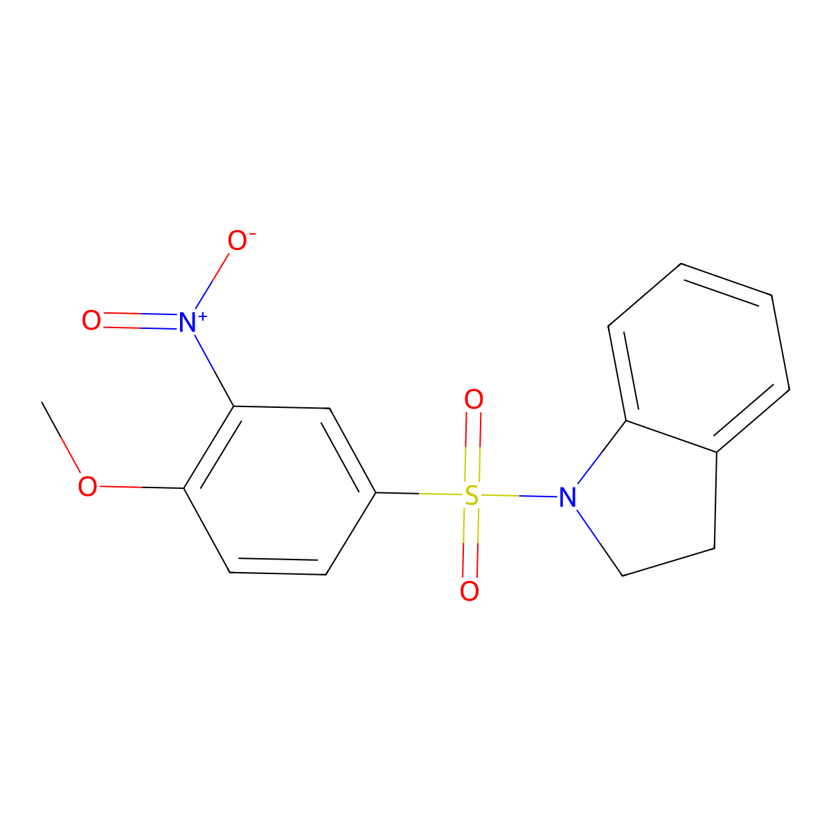1-(4-Methoxy-3-nitrophenyl)sulfonyl-2,3-dihydroindole molecular structure, CAS 326882-33-1