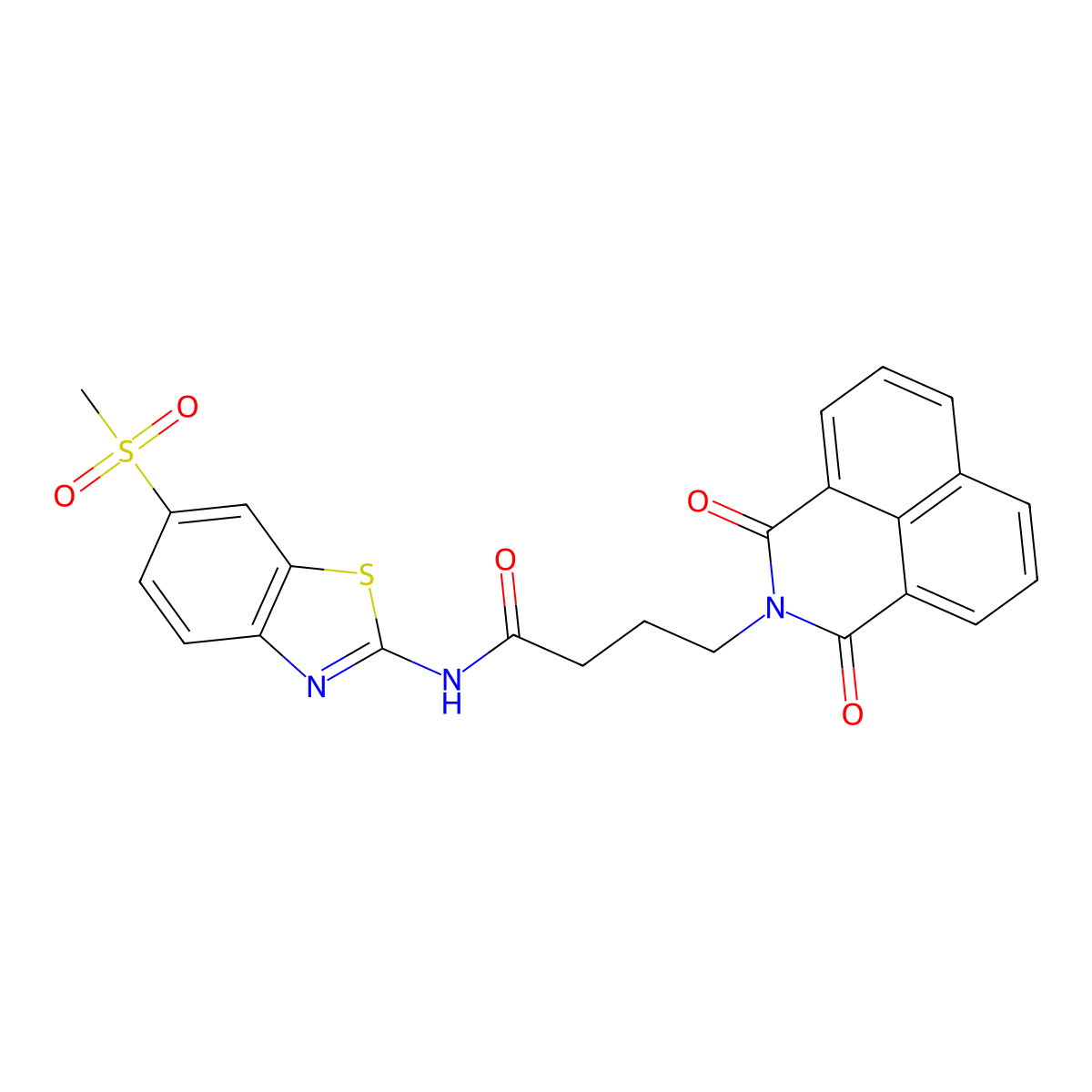 4-(1,3-dioxo-1H-benzo[de]isoquinolin-2(3H)-yl)-N-(6-(methylsulfonyl)benzo[d]thiazol-2-yl)butanamide molecular structure, CAS 326882-36-4