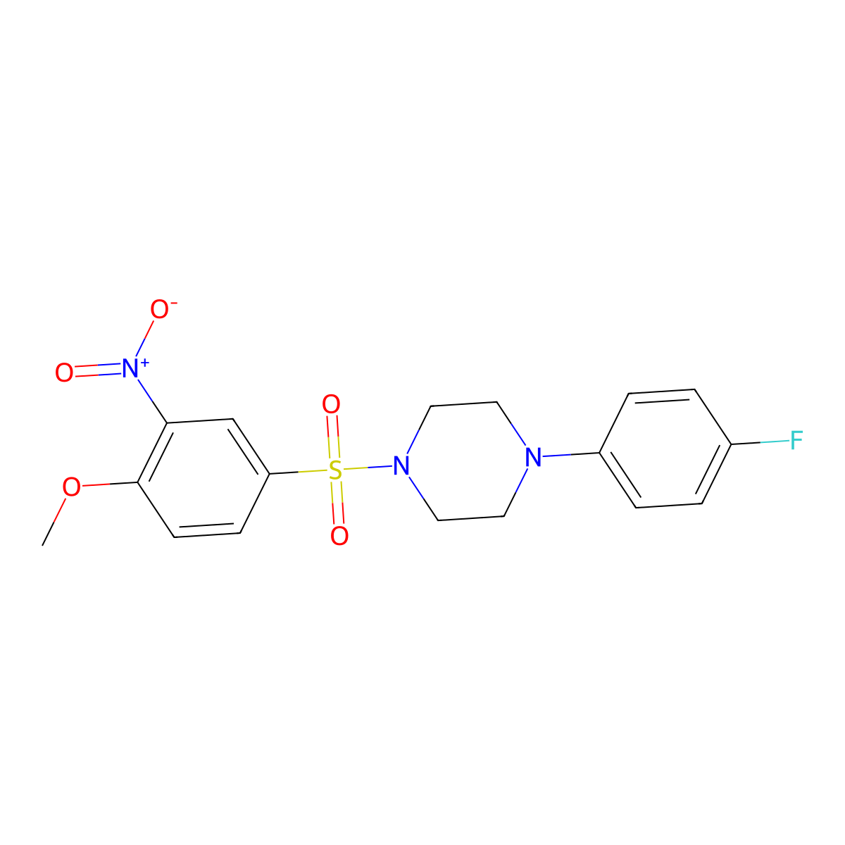 1-(4-Fluorophenyl)-4-(4-methoxy-3-nitrophenyl)sulfonylpiperazine molecular structure, CAS 326882-39-7