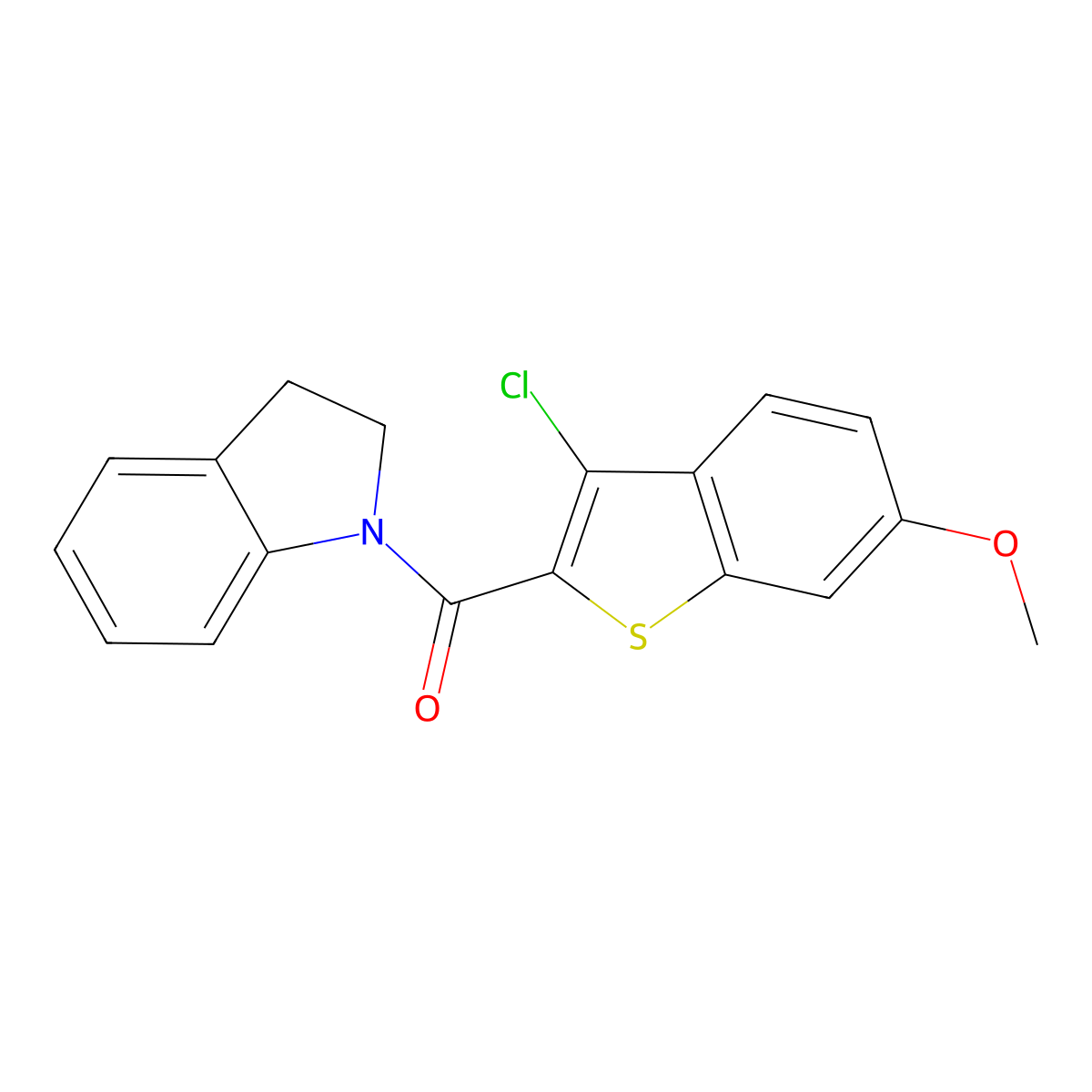 1-[(3-Chloro-6-methoxy-1-benzothien-2-yl)carbonyl]indoline molecular structure, CAS 326882-43-3