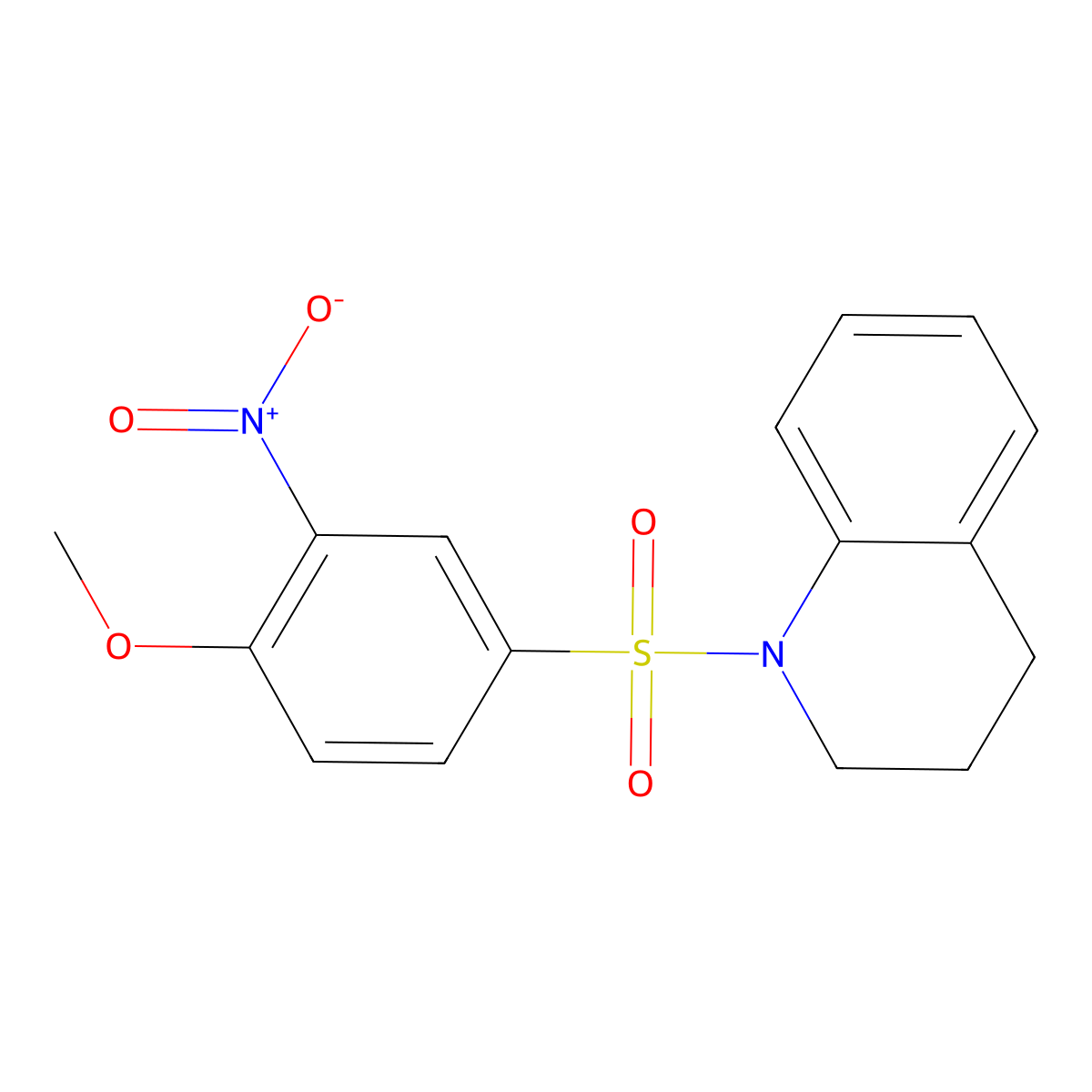 1-(4-methoxy-3-nitrophenyl)sulfonyl-3,4-dihydro-2H-quinoline molecular structure, CAS 326882-48-8