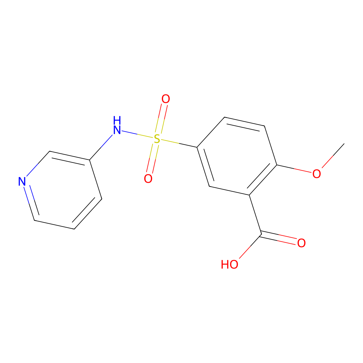 2-Methoxy-5-(pyridin-3-ylsulfamoyl)benzoic acid molecular structure, CAS 326882-49-9