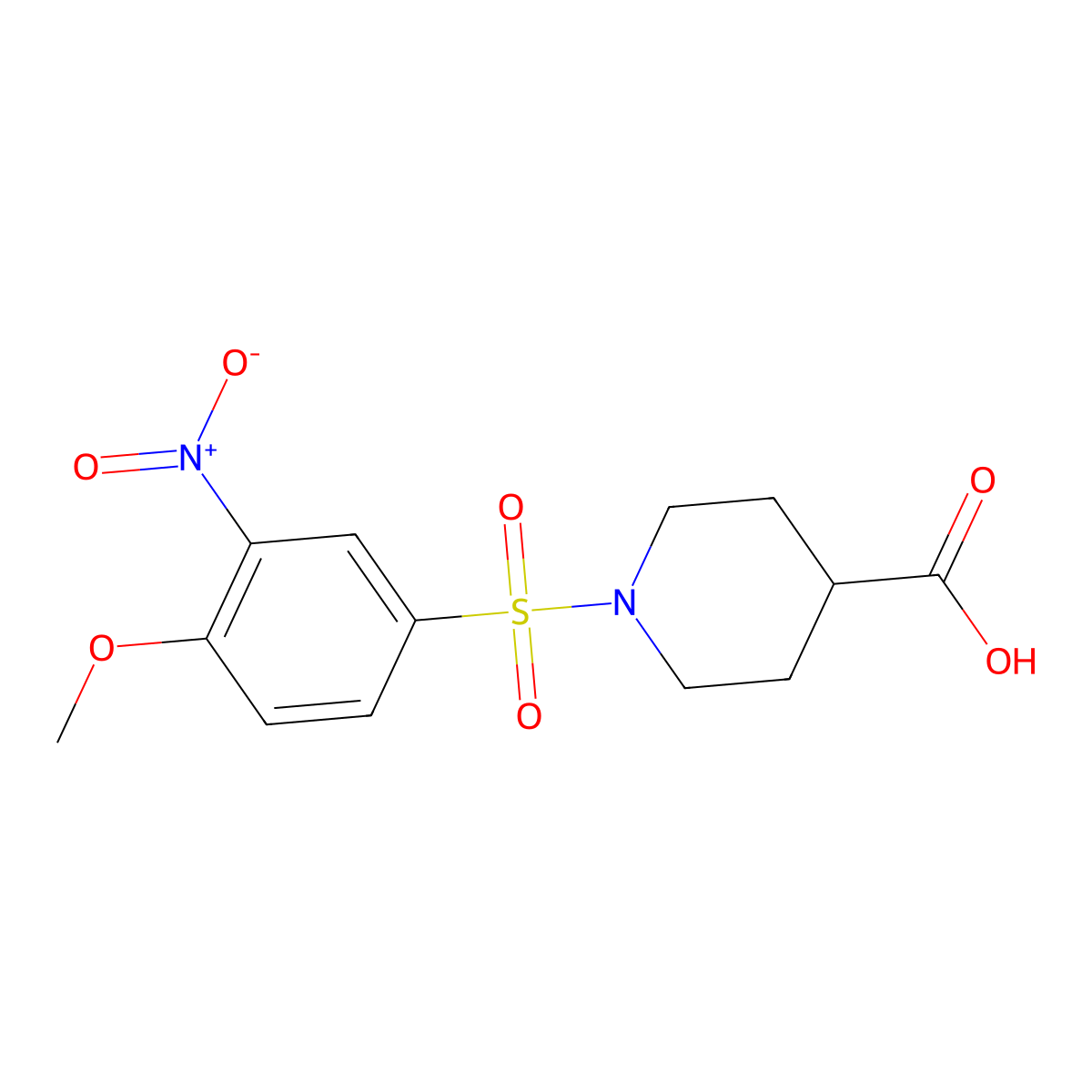 1-[(4-Methoxy-3-nitrophenyl)sulfonyl]piperidine-4-carboxylic acid molecular structure, CAS 326882-50-2