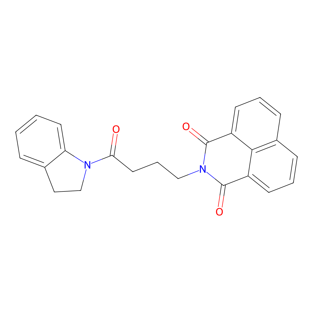 2-(4-(indolin-1-yl)-4-oxobutyl)-1H-benzo[de]isoquinoline-1,3(2H)-dione molecular structure, CAS 326882-51-3