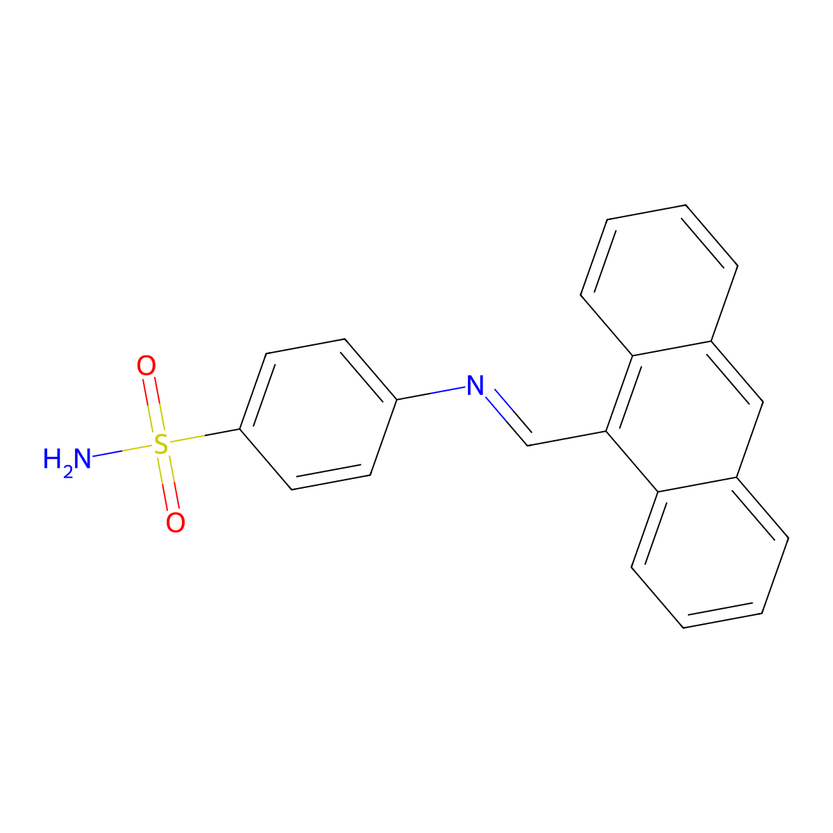 4-((Anthracen-9-ylmethylene)amino)benzenesulfonamide molecular structure, CAS 326882-99-9