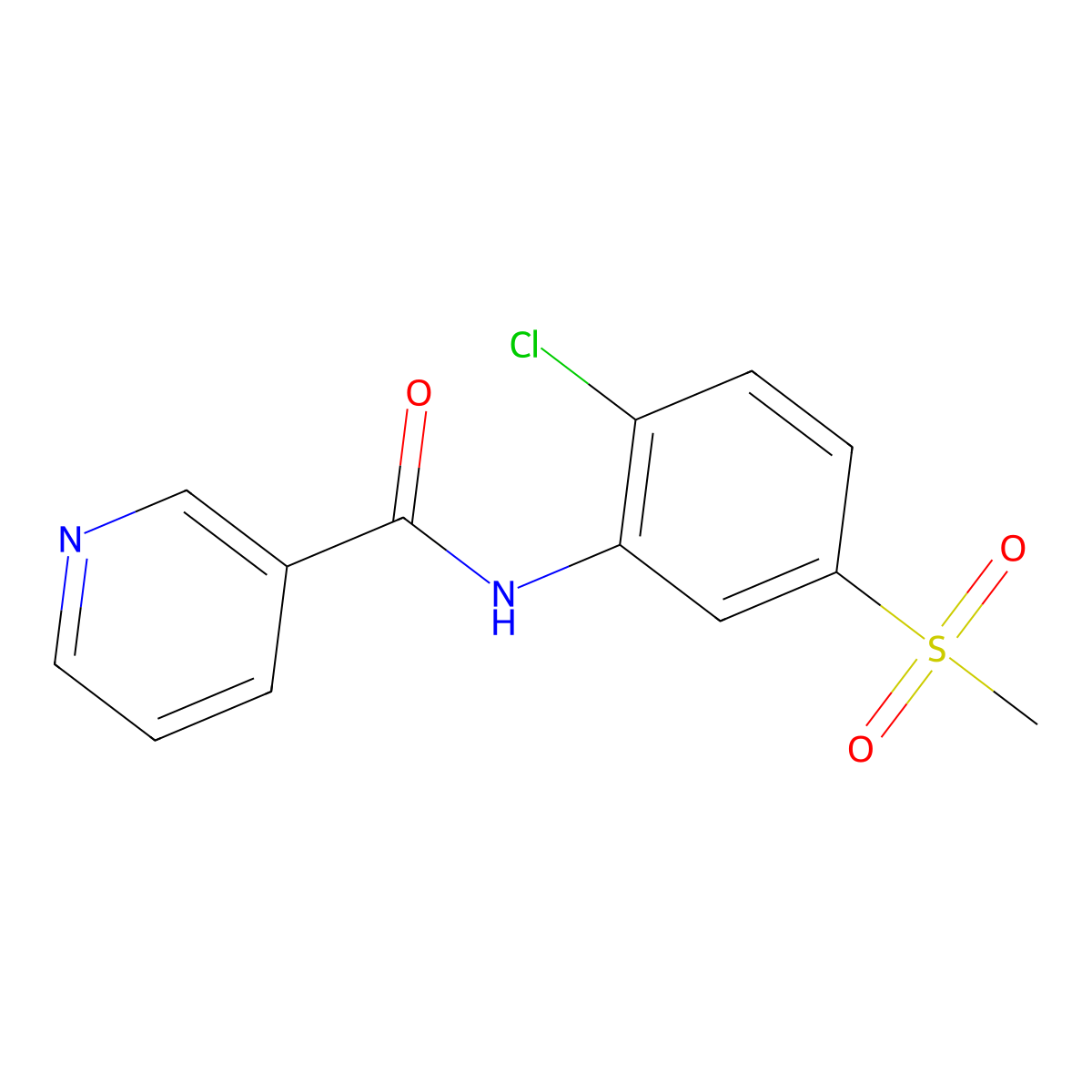 N-(2-chloro-5-(methylsulfonyl)phenyl)nicotinamide molecular structure, CAS 326883-36-7