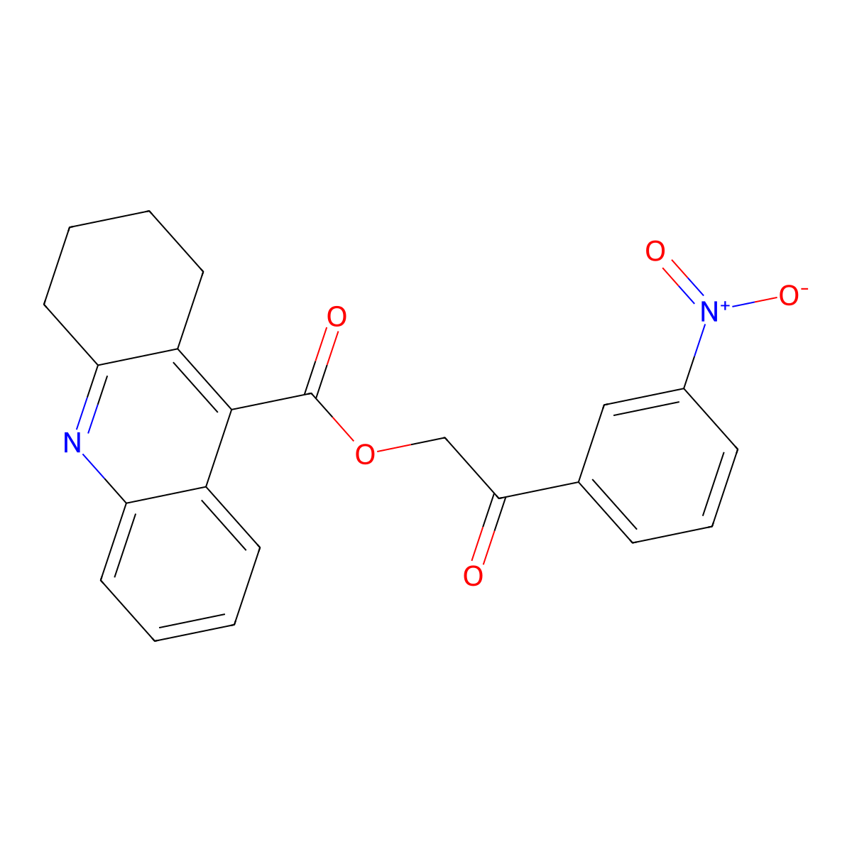 2-(3-Nitrophenyl)-2-oxoethyl 1,2,3,4-tetrahydroacridine-9-carboxylate molecular structure, CAS 326883-93-6