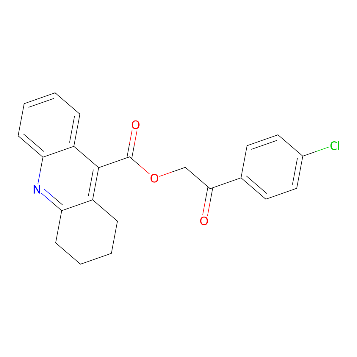 2-(4-Chlorophenyl)-2-oxoethyl 1,2,3,4-tetrahydroacridine-9-carboxylate molecular structure, CAS 326883-94-7