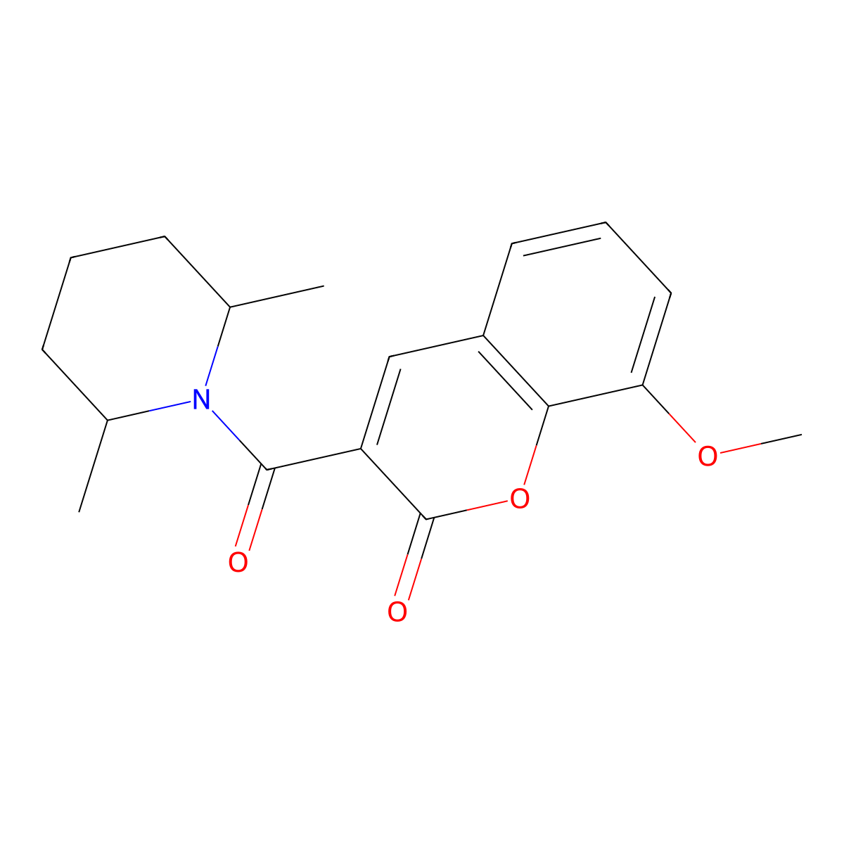 3-(2,6-Dimethyl-piperidine-1-carbonyl)-8-methoxy-chromen-2-one molecular structure, CAS 326884-23-5