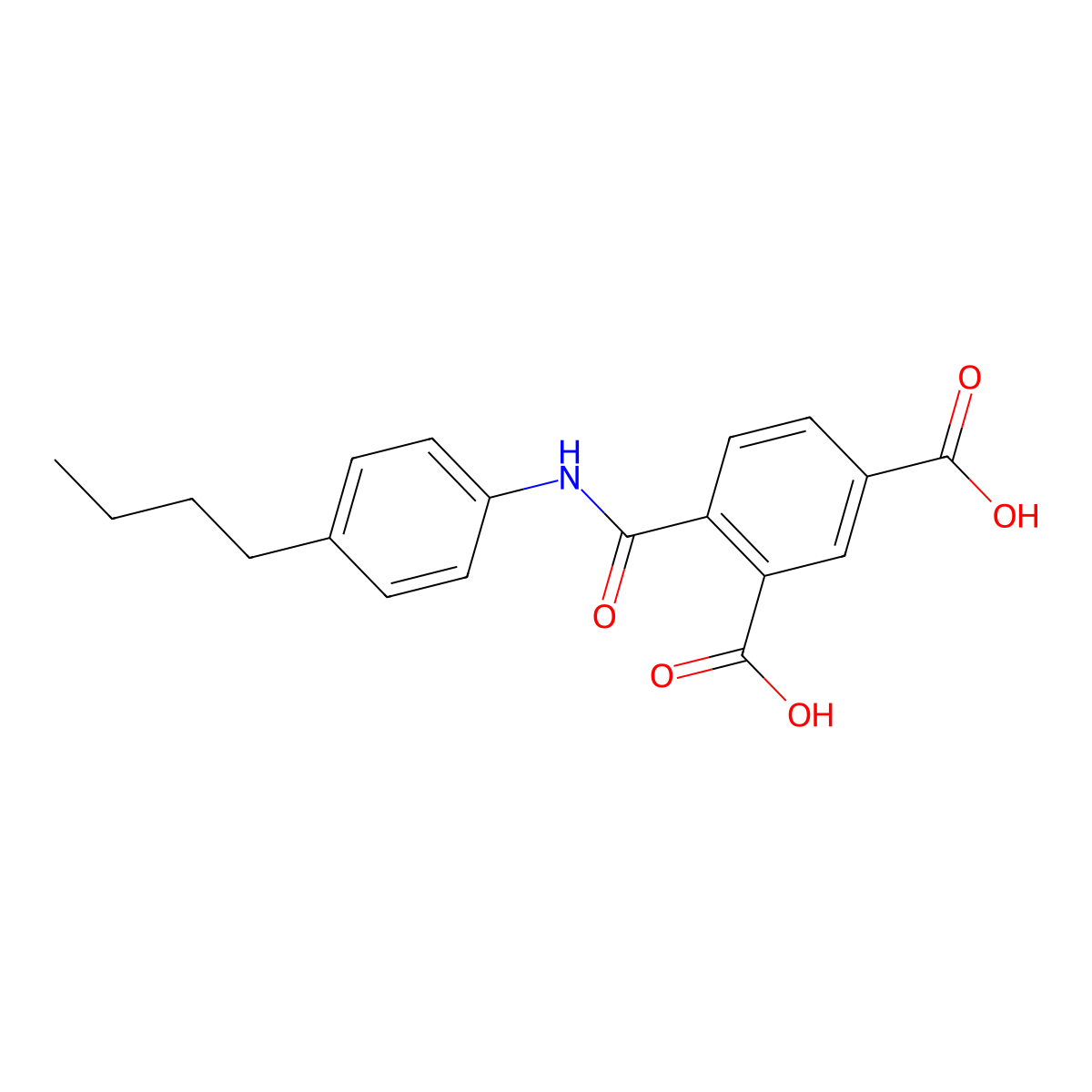 4-[(4-Butylanilino)carbonyl]isophthalic acid molecular structure, CAS 326884-64-4