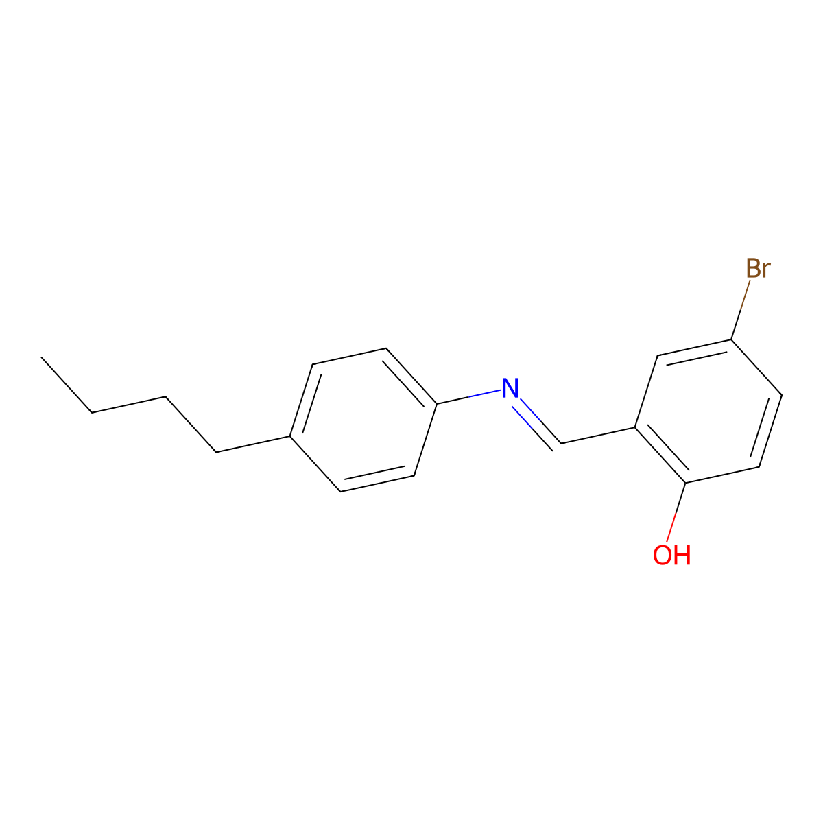 4-bromo-2-{(E)-[(4-butylphenyl)imino]methyl}phenol molecular structure, CAS 326884-68-8