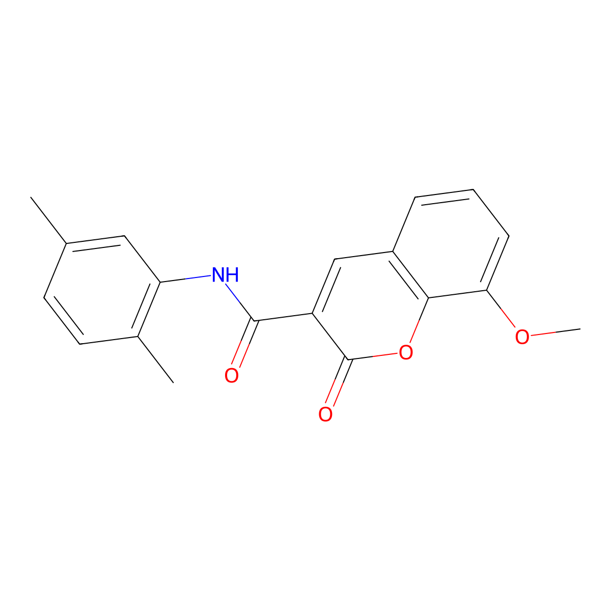 N-(2,5-dimethylphenyl)-8-methoxy-2-oxo-2H-chromene-3-carboxamide molecular structure, CAS 326884-90-6