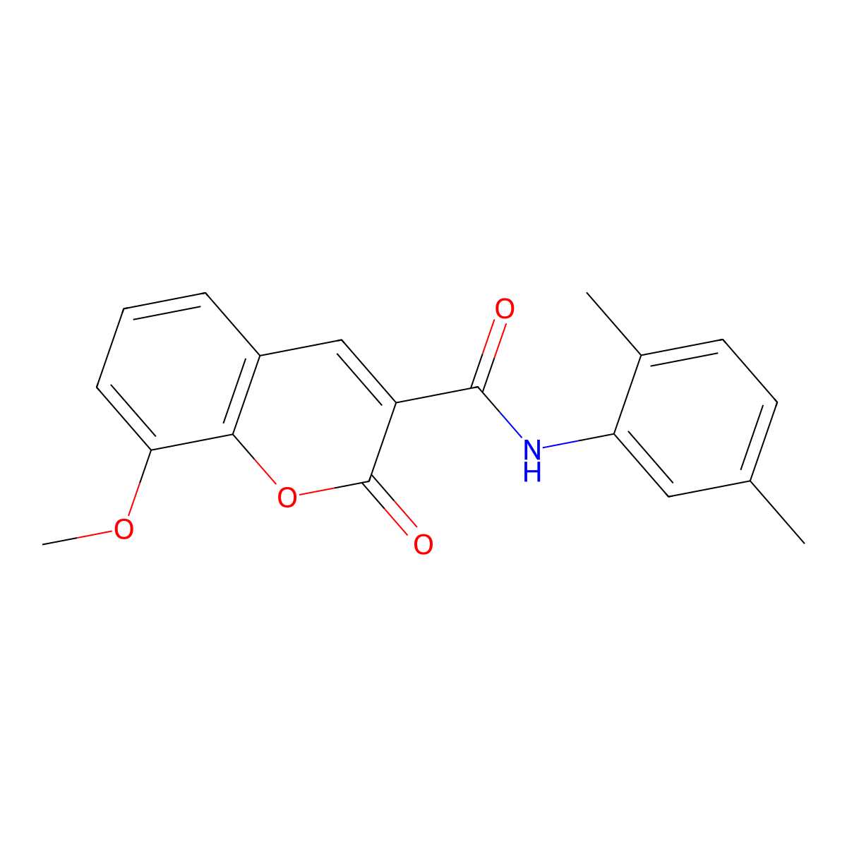 N-(2,5-dimethylphenyl)-8-methoxy-2-oxo-2H-chromene-3-carboxamide molecular structure, CAS 326884-90-6