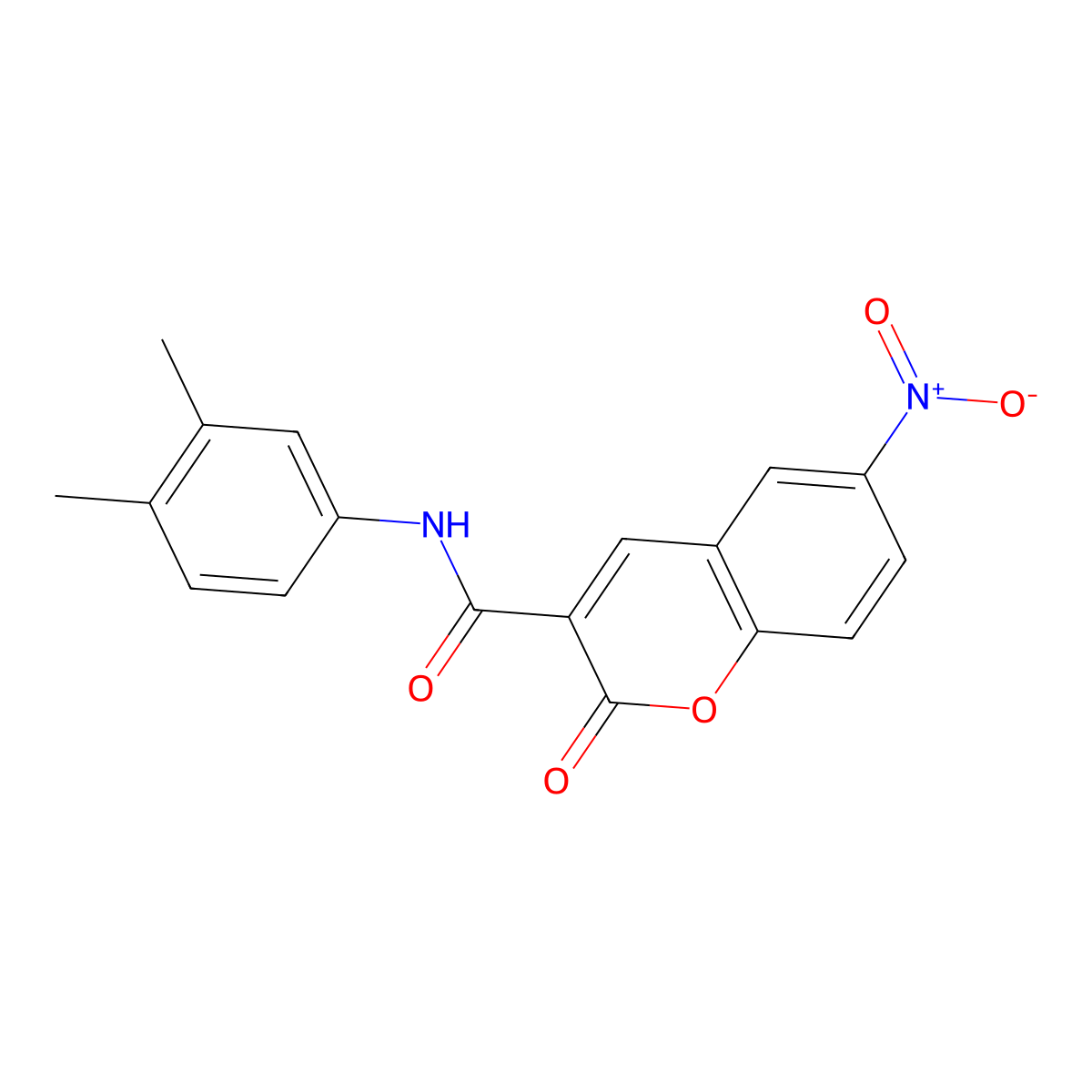 N-(3,4-dimethylphenyl)-6-nitro-2-oxo-2H-chromene-3-carboxamide molecular structure, CAS 326884-94-0