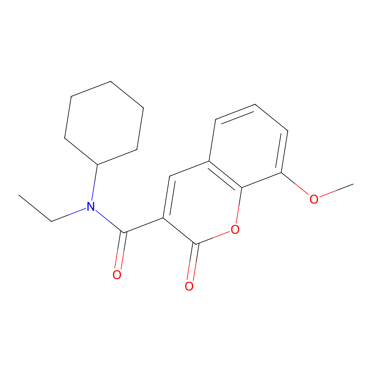 N-cyclohexyl-N-ethyl-8-methoxy-2-oxo-2H-chromene-3-carboxamide molecular structure, CAS 326884-98-4