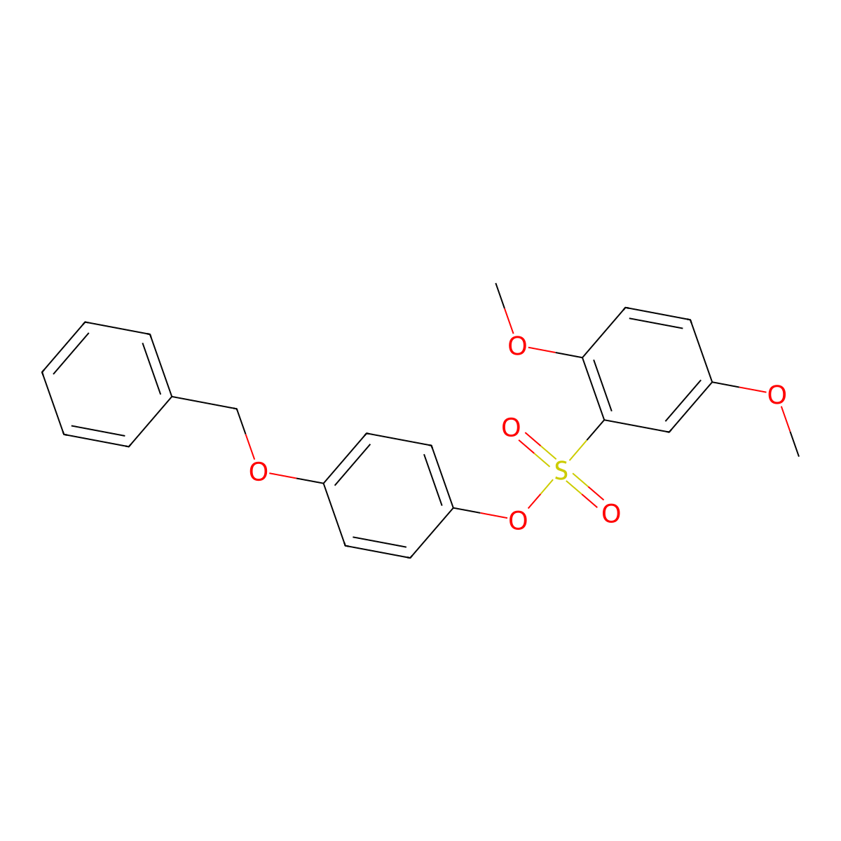 4-(Benzyloxy)phenyl 2,5-dimethoxybenzenesulfonate molecular structure, CAS 326885-09-0