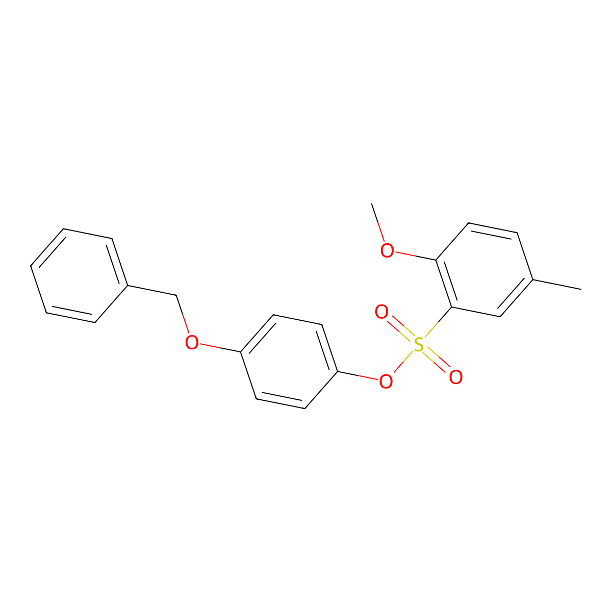 4-(Benzyloxy)phenyl 2-methoxy-5-methylbenzenesulfonate molecular structure, CAS 326885-12-5