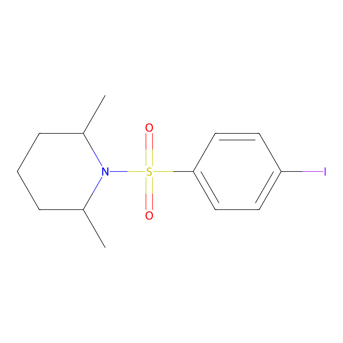 1-(4-Iodophenyl)sulfonyl-2,6-dimethylpiperidine molecular structure, CAS 326885-23-8