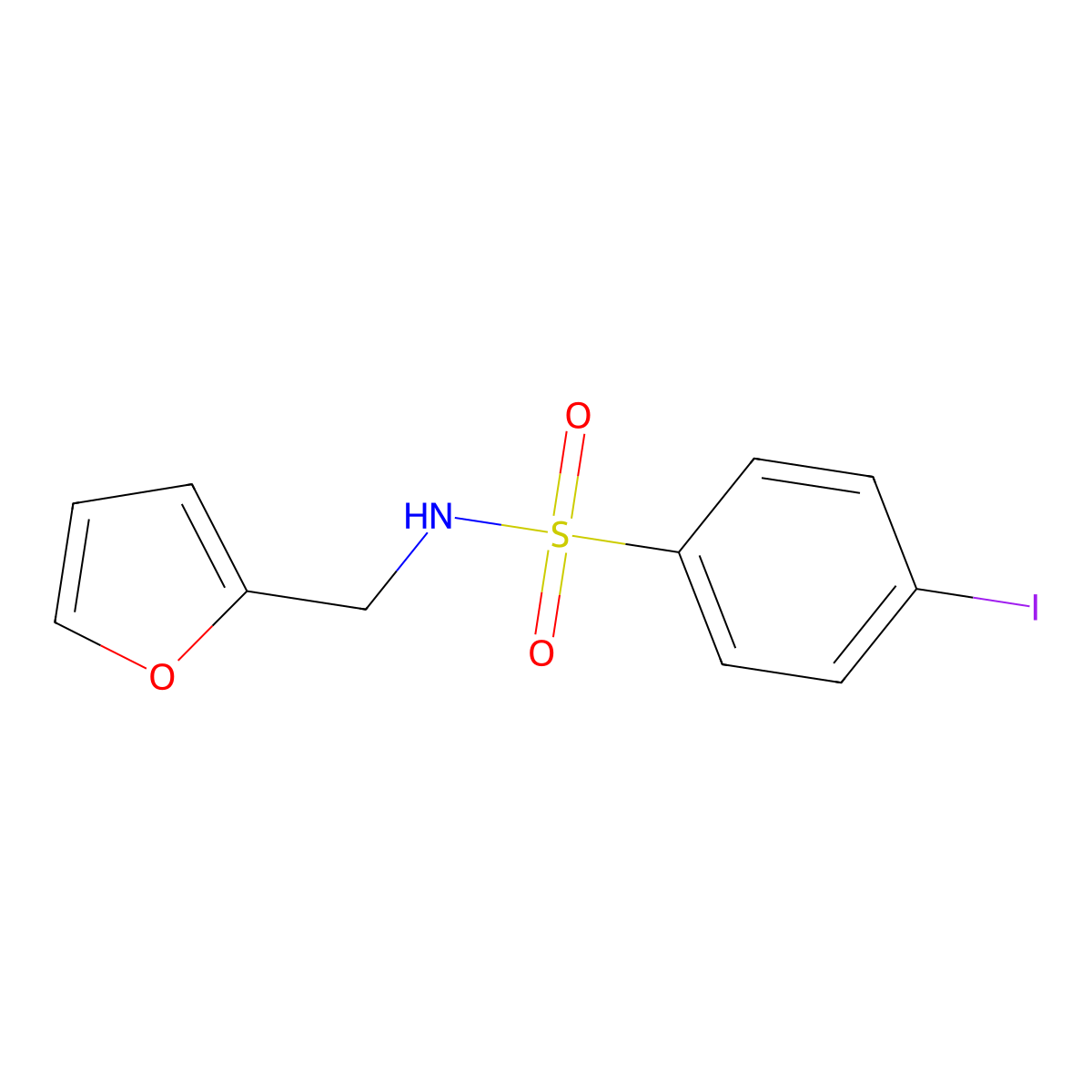 (2-Furylmethyl)[(4-iodophenyl)sulfonyl]amine molecular structure, CAS 326885-26-1
