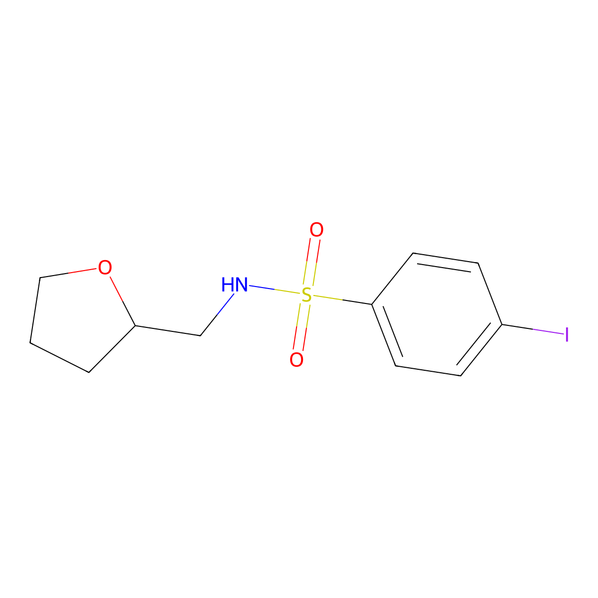 4-iodo-N-(tetrahydro-2-furanylmethyl)benzenesulfonamide molecular structure, CAS 326885-27-2